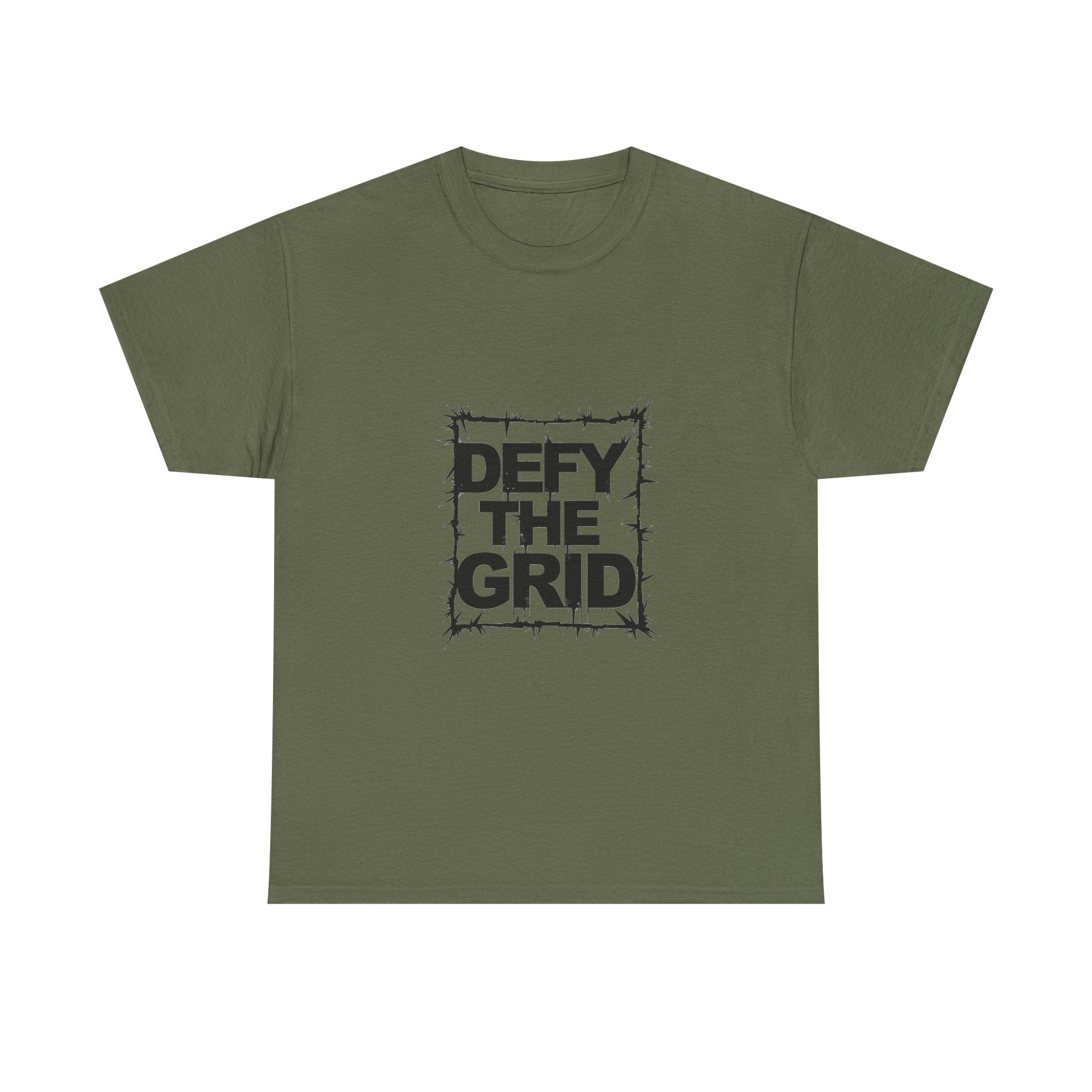 Defy The Grid Edgy Barbed Wire Graphic T-Shirt