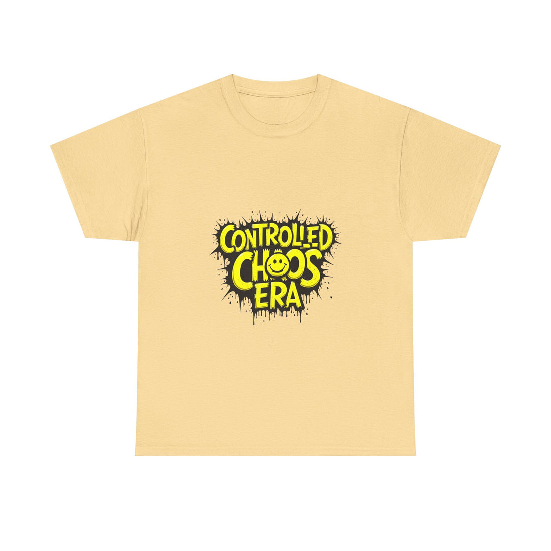 'Controlled Chaos Era'  Graphic Streetwear T-Shirt with Yellow Graffiti Logo