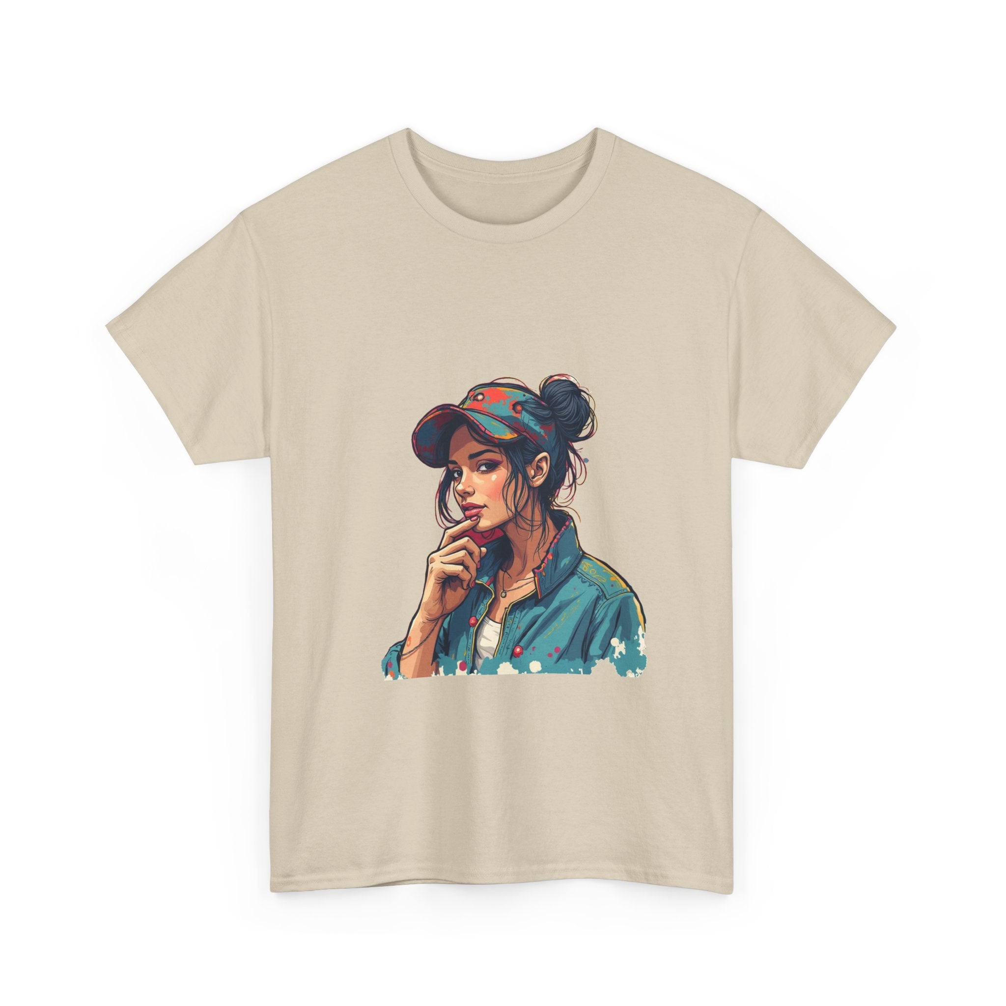 Casual Vintage Girl Portrait T-Shirt