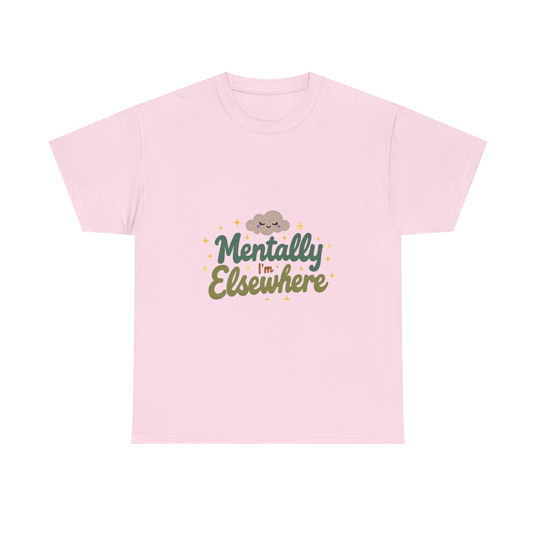 'Mentally Elsewhere' Cute Retro Script Graphic T-Shirt