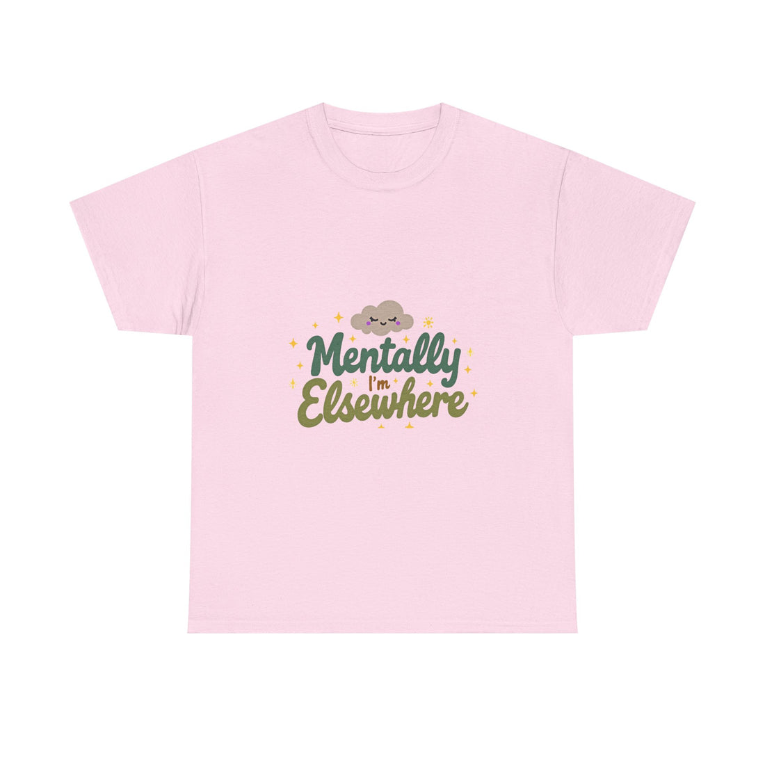 'Mentally Elsewhere' Cute Retro Script Graphic T-Shirt