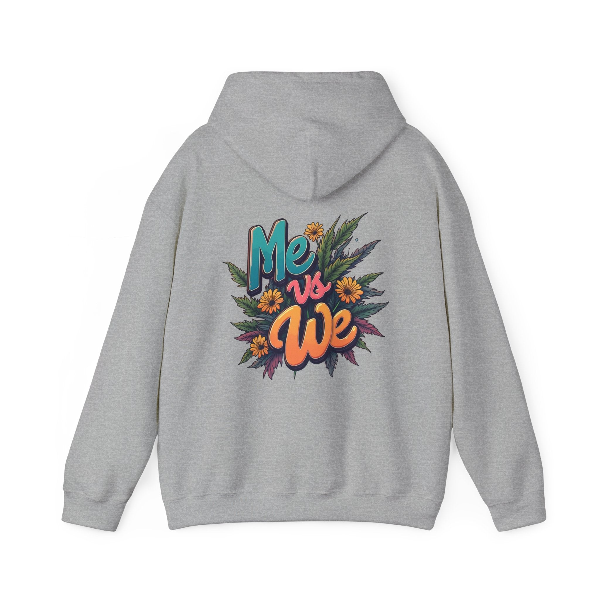 'Me vs We' Floral Hoodie Retro Sunflower Unity Hooded Sweatshirt