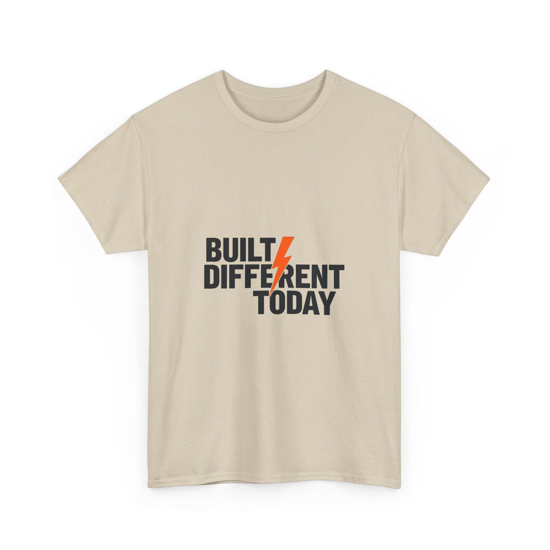 'Built Different Today' Motivational Graphic T‑Shirt with Lightning Bolt