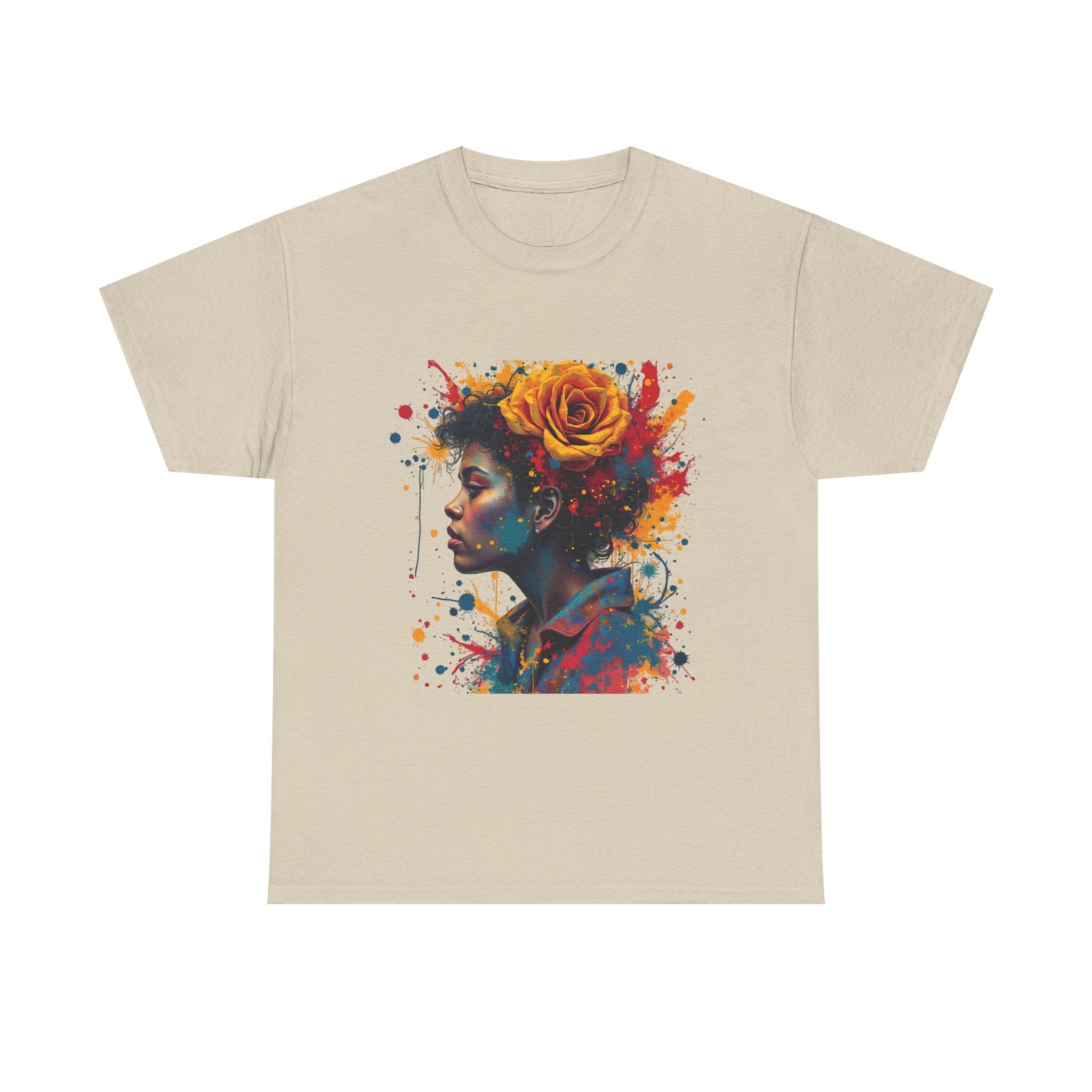Artistic Floral Portrait T-Shirt