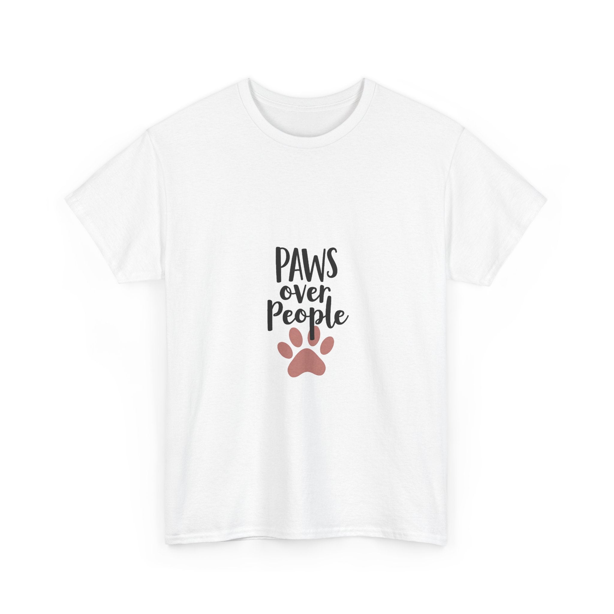 'Paws Over People' Cute Paw Print Pet Lover T-Shirt
