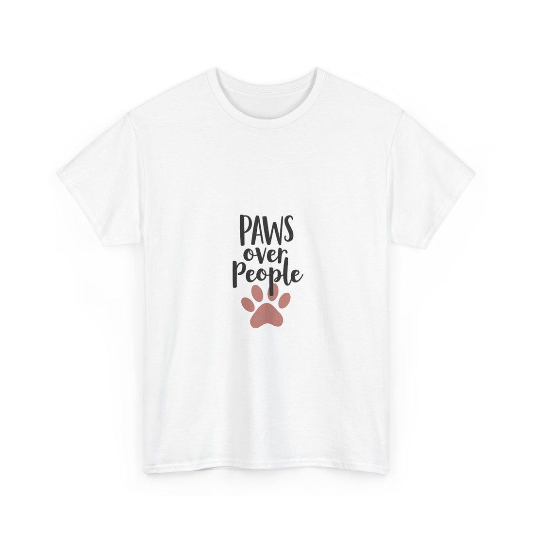 'Paws Over People' Cute Paw Print Pet Lover T-Shirt
