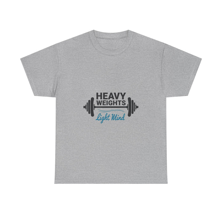 'Heavy Weights Light Mind' Fitness Graphic T-Shirt for Gym Lovers