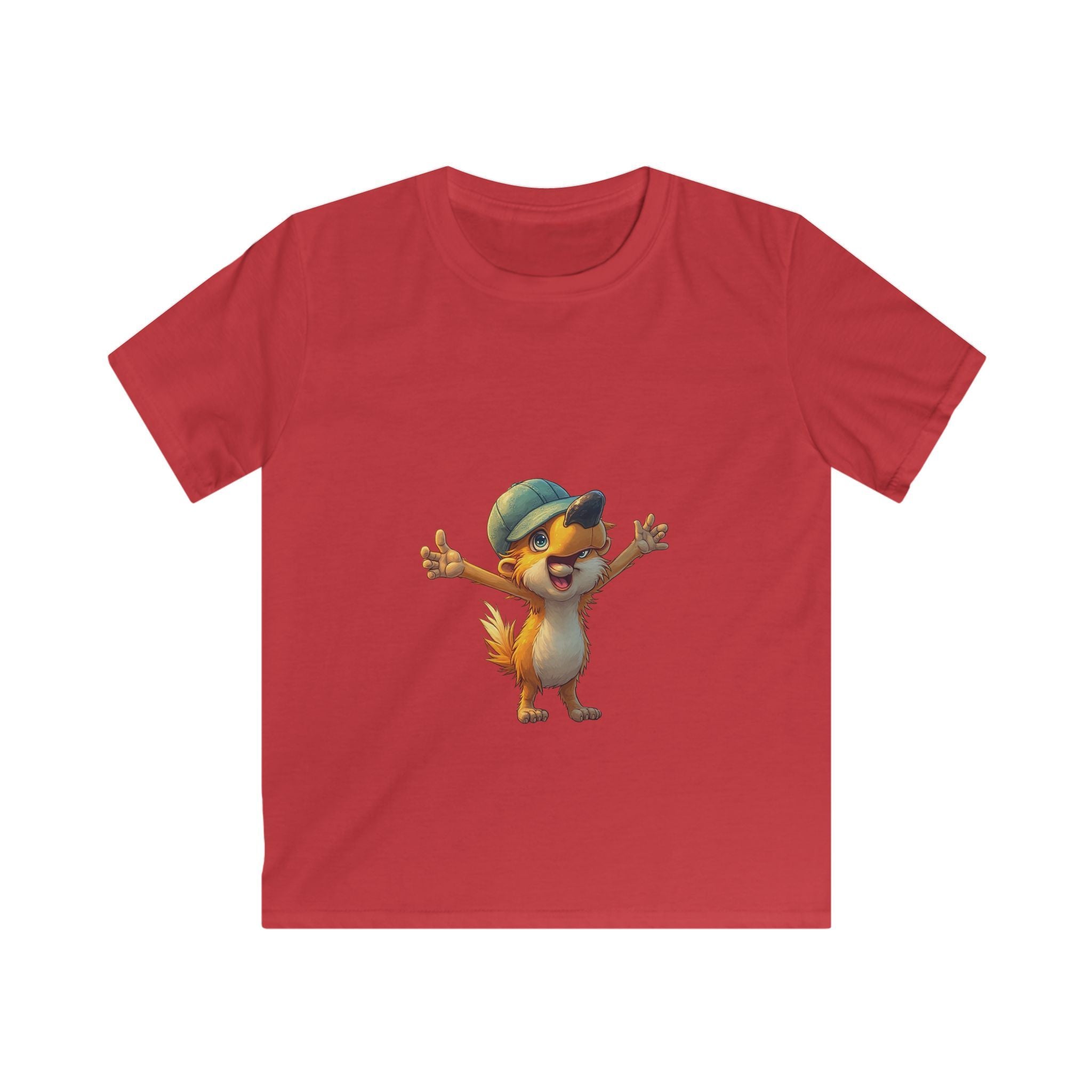 Cute Cartoon Fox in Cap Shirt for Boys & Girls