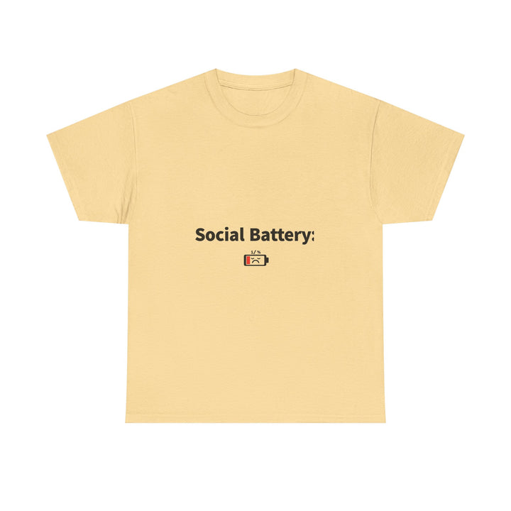Social Battery Low  Funny Introvert T‑Shirt