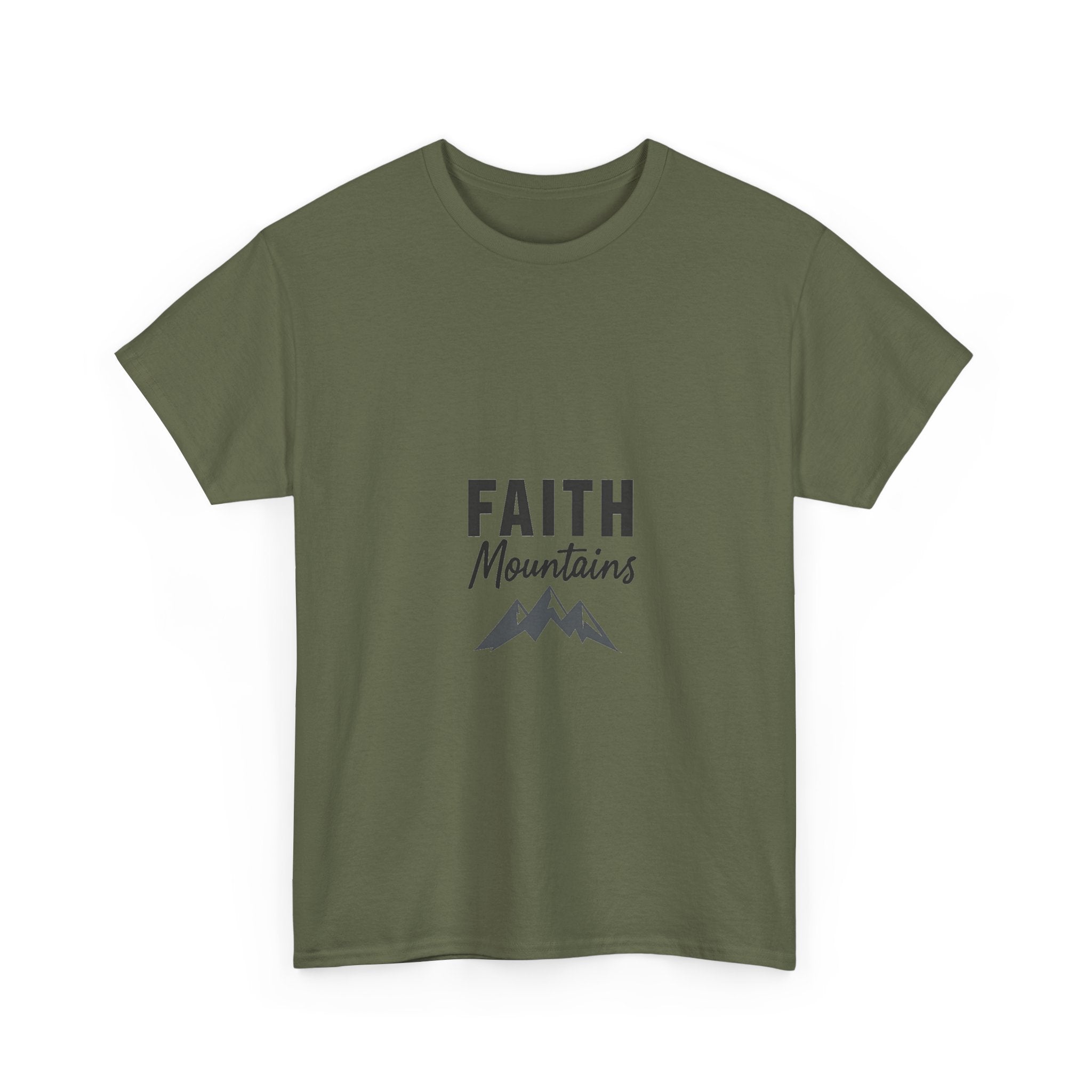 'Faith Mountains' Inspirational Christian Mountain Graphic T-Shirt