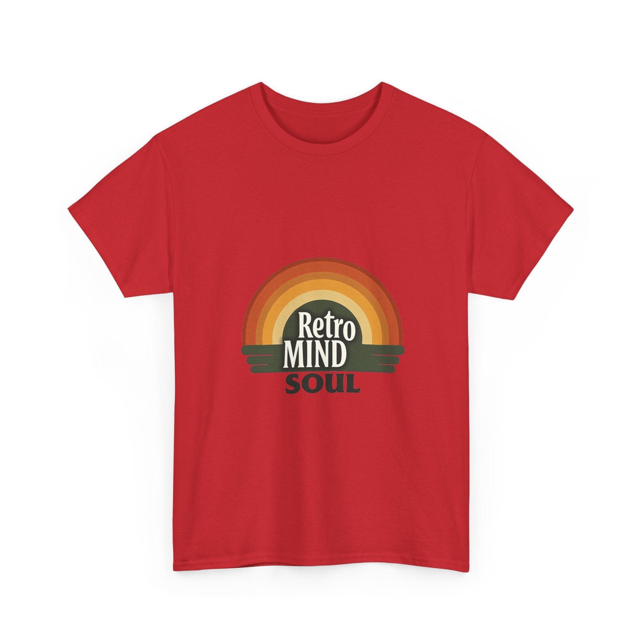 'Retro Mind Soul'  - Vintage Rainbow Graphic T-Shirt