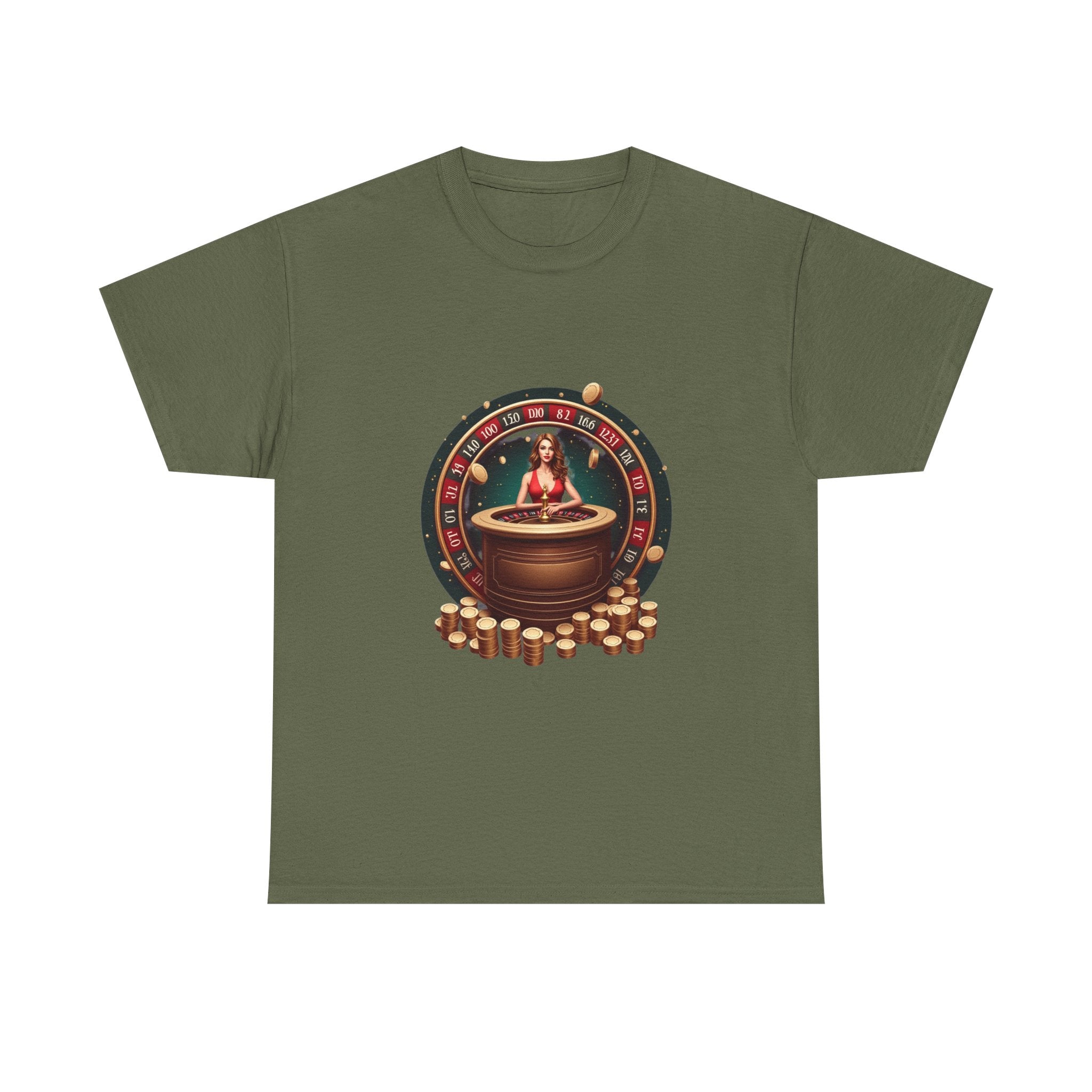 Roulette Goddess Casino Vintage Roulette Wheel & Casino Chips T-Shirt