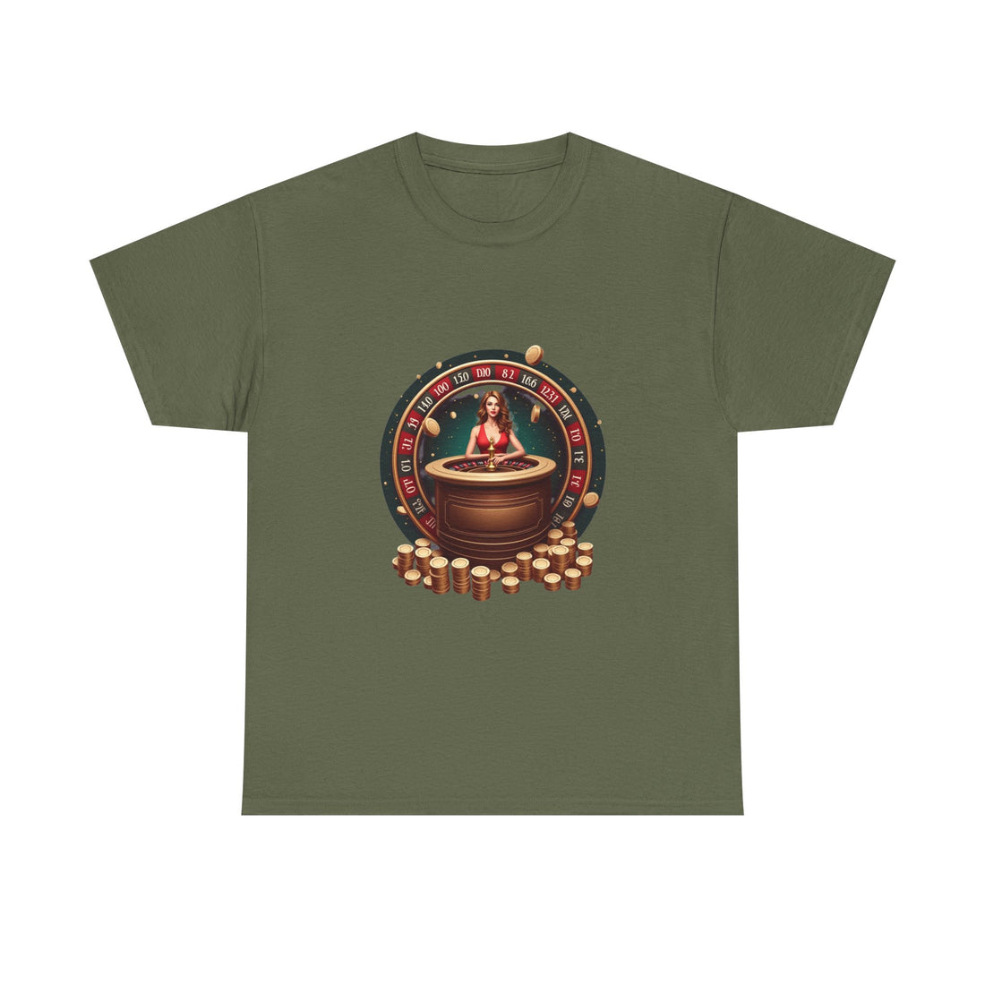 Roulette Goddess Casino Vintage Roulette Wheel & Casino Chips T-Shirt