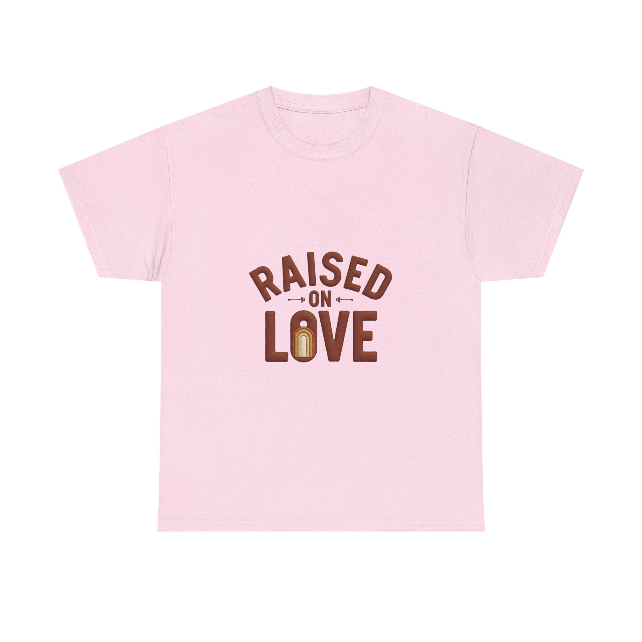 'Raised on Love' T-Shirt Vintage Heart Milk Bottle Graphic T-Shirt