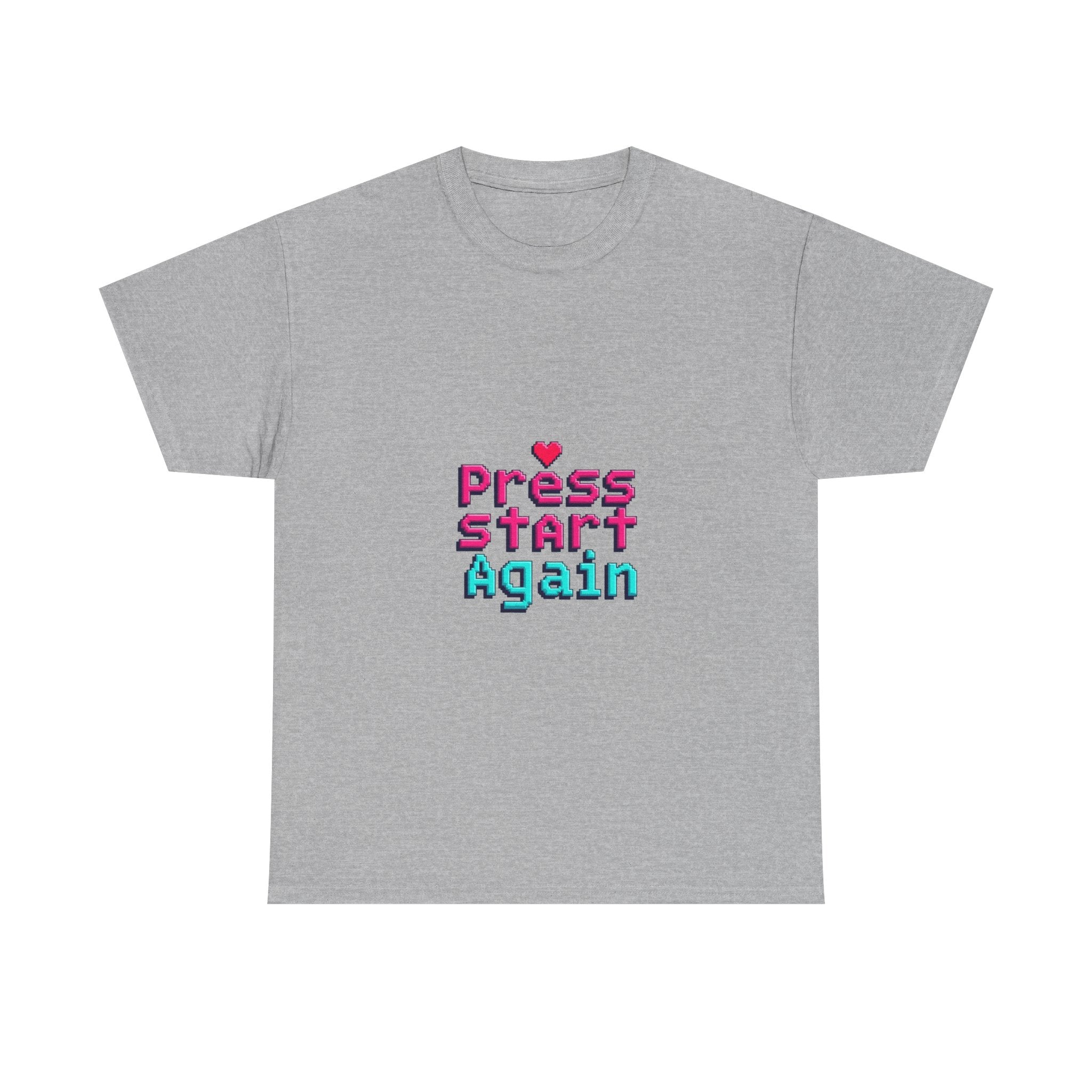 'Press Start Again' Retro Pixel Gaming T-Shirt