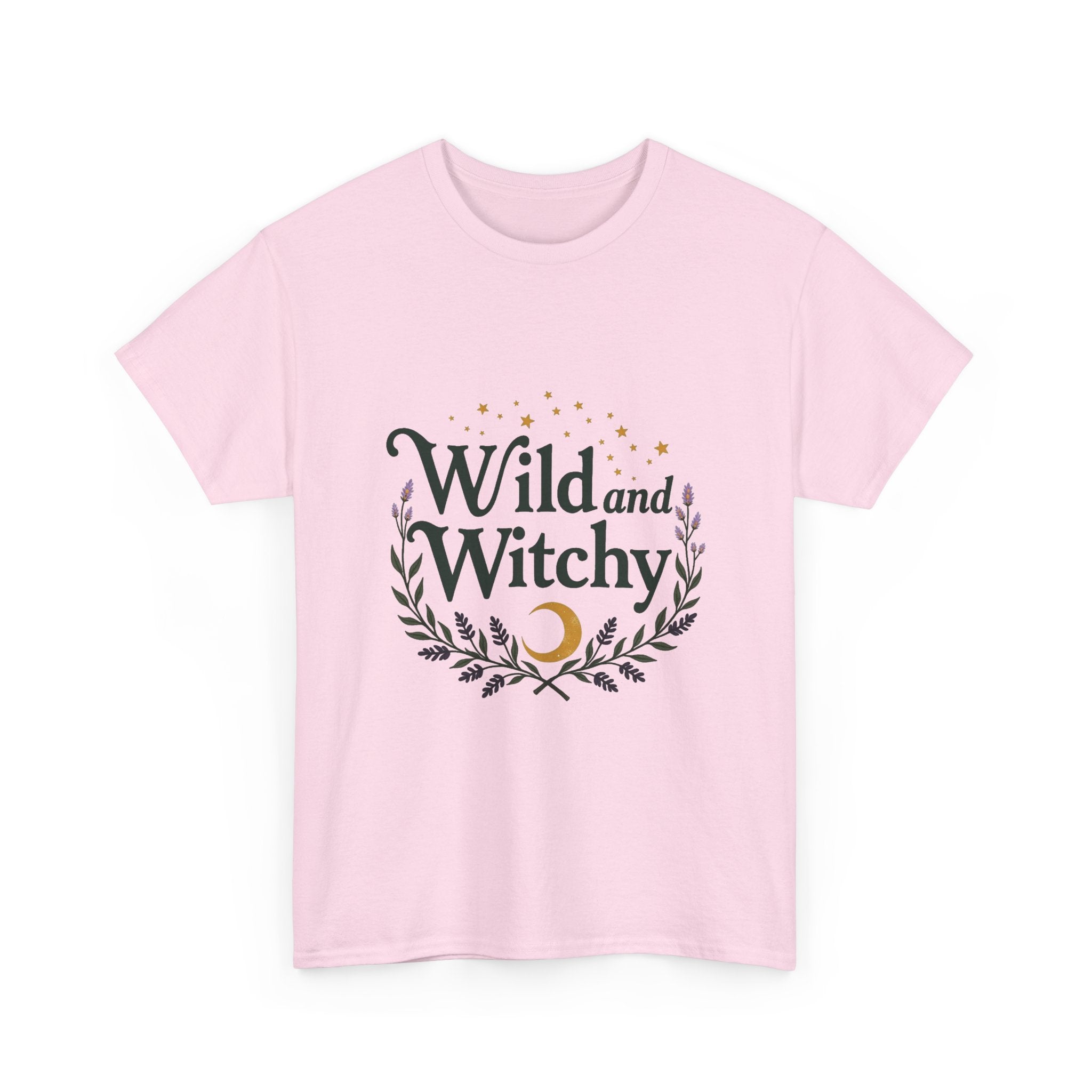 'Wild and Witchy' Moon & Laurel Witchcraft Graphic T‑Shirt