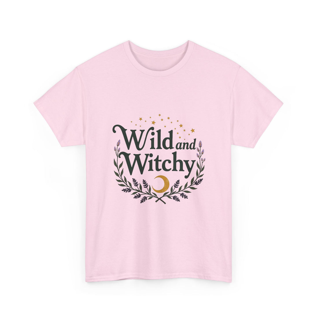 'Wild and Witchy' Moon & Laurel Witchcraft Graphic T‑Shirt
