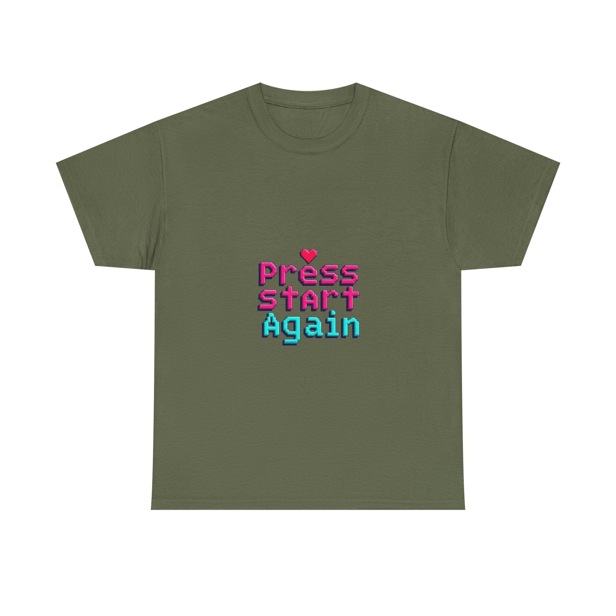 'Press Start Again' Retro Pixel Gaming T-Shirt