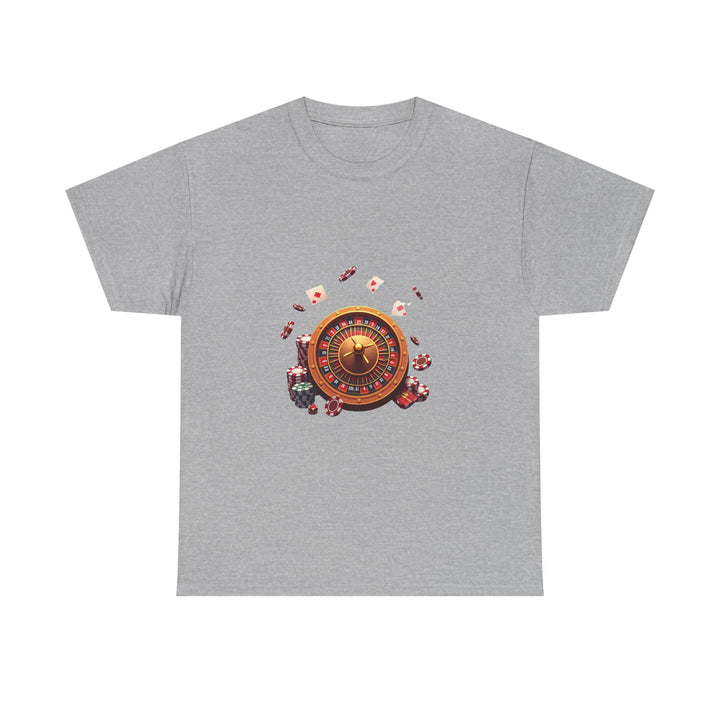 'Casino Roulette' Retro Vegas Gambling Design with Chips & Cards