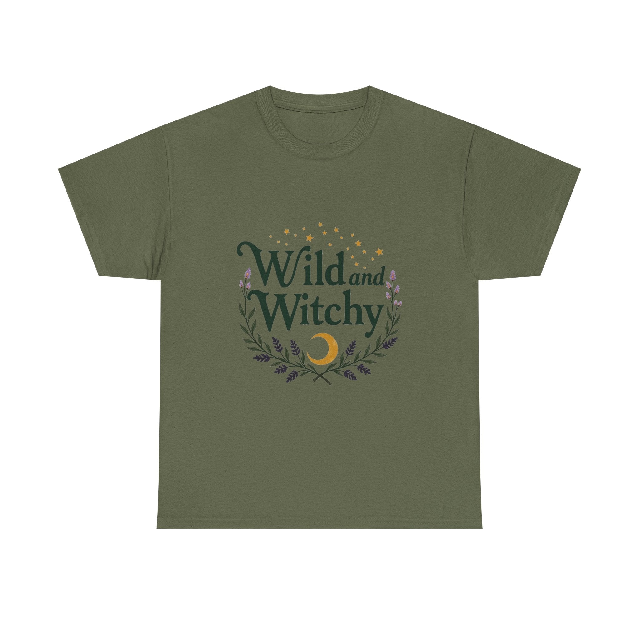 'Wild and Witchy' Moon & Laurel Witchcraft Graphic T‑Shirt