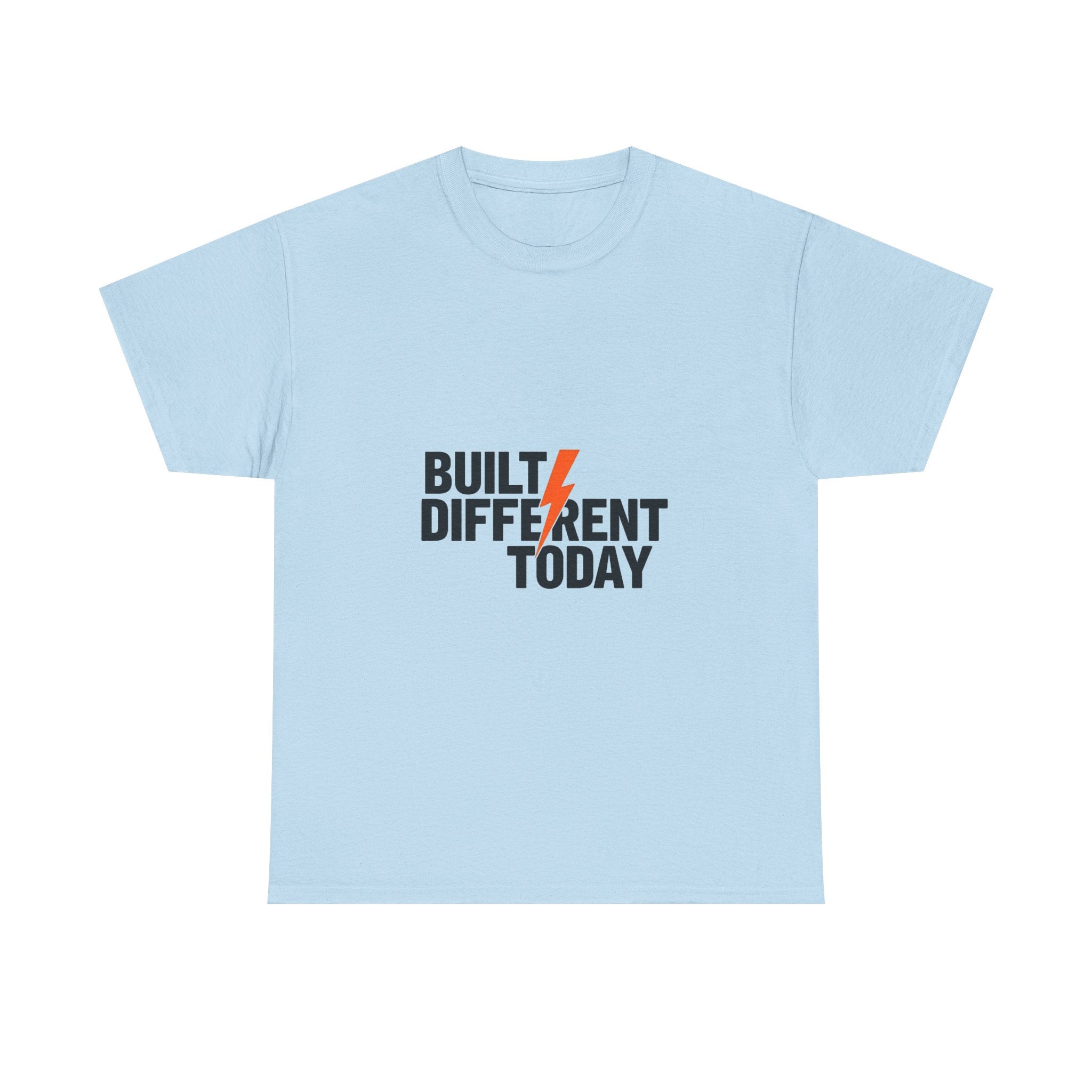 'Built Different Today' Motivational Graphic T‑Shirt with Lightning Bolt