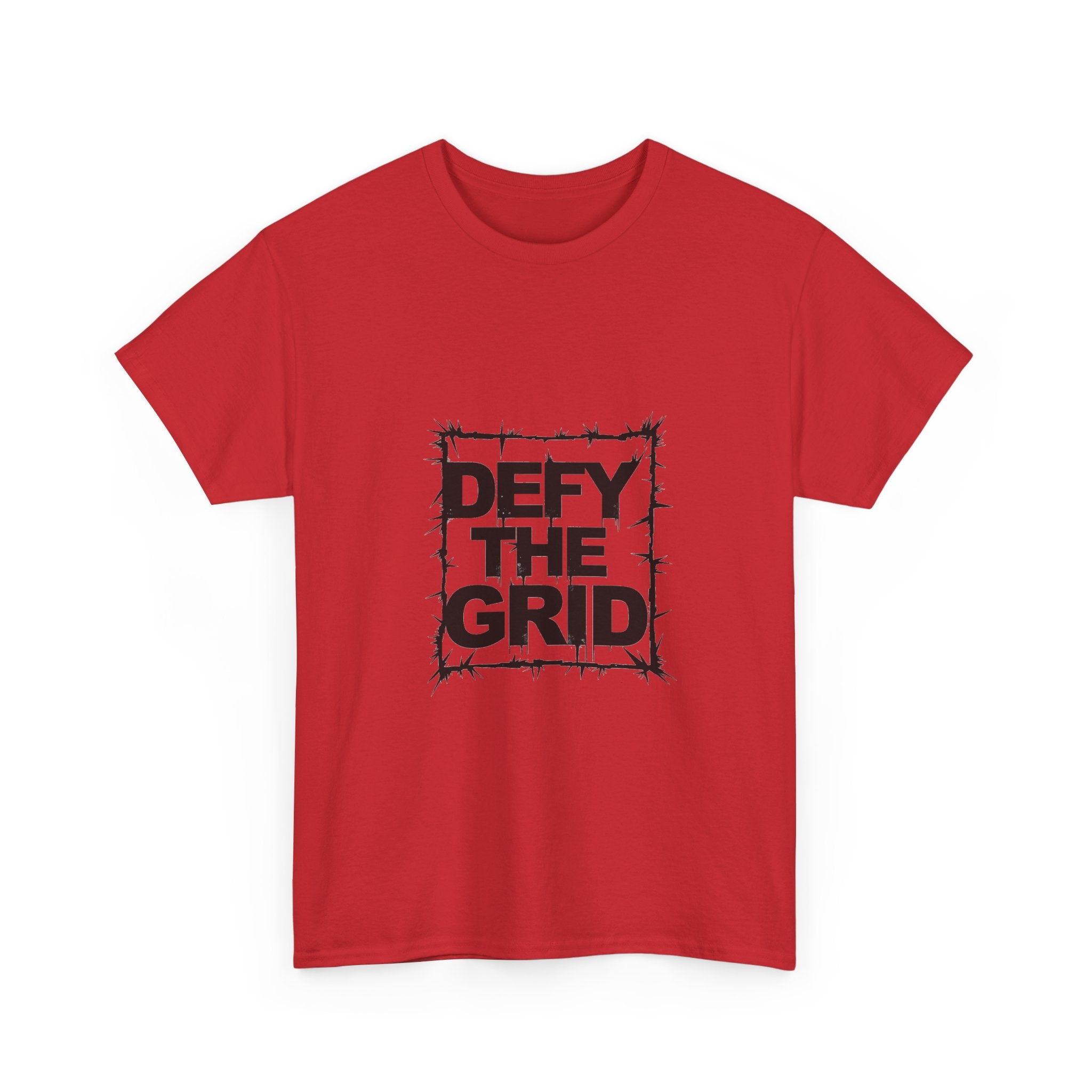Defy The Grid Edgy Barbed Wire Graphic T-Shirt