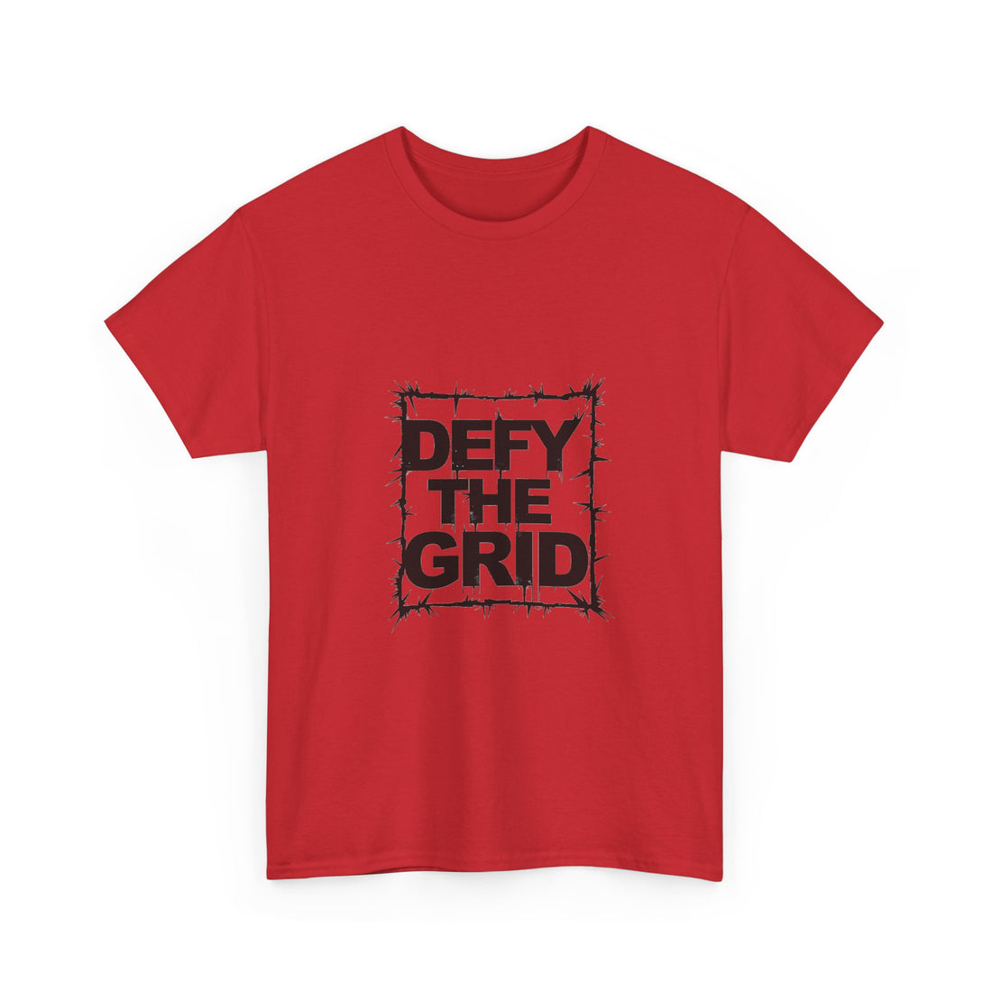 Defy The Grid Edgy Barbed Wire Graphic T-Shirt