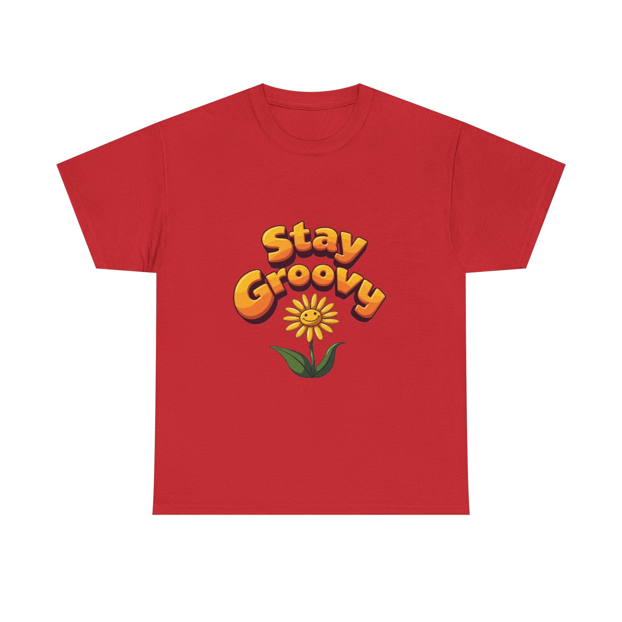 'Stay Groovy' Retro Flower Graphic T-Shirt