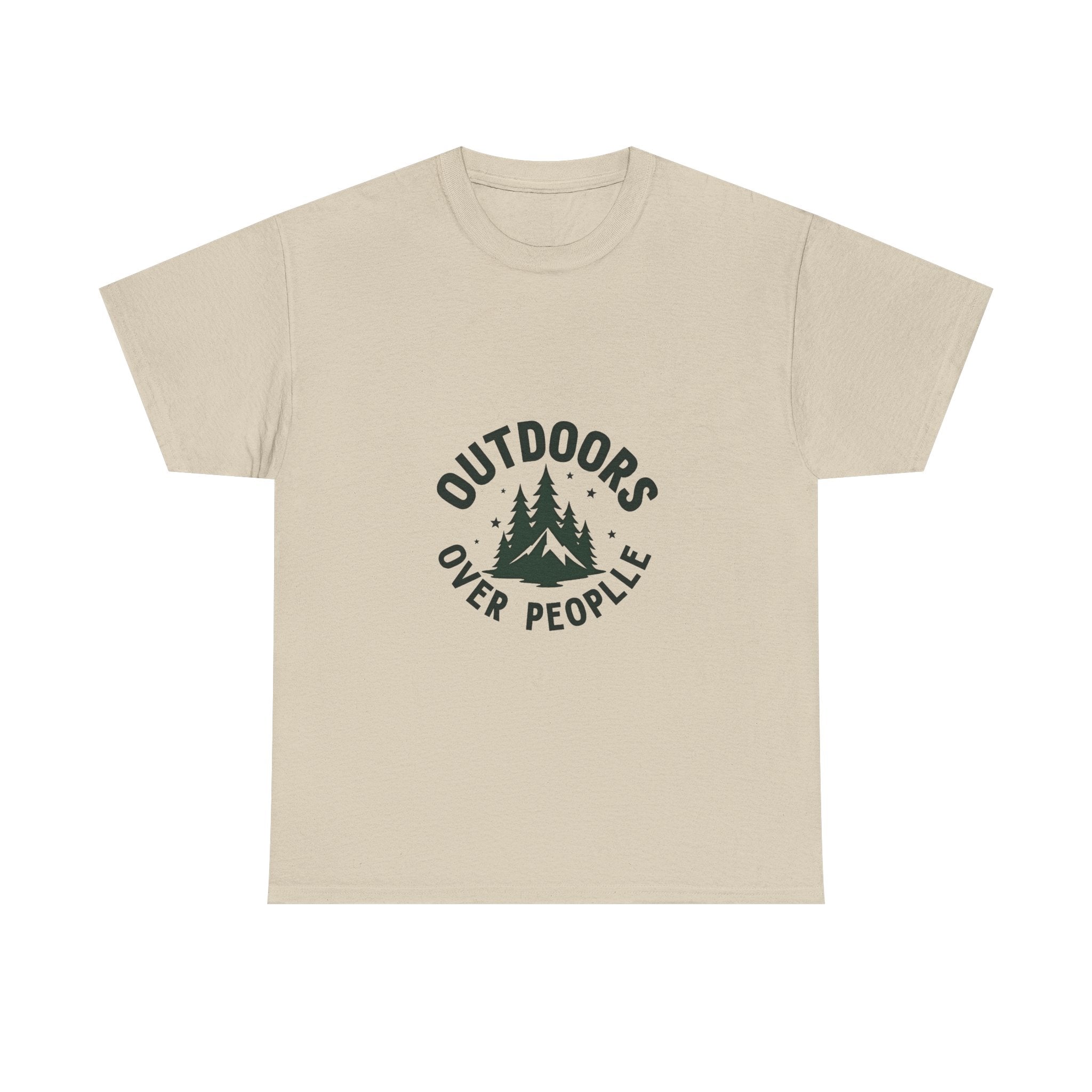 'Outdoors Over People' Nature Graphic T-Shirt
