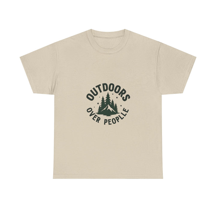 'Outdoors Over People' Nature Graphic T-Shirt