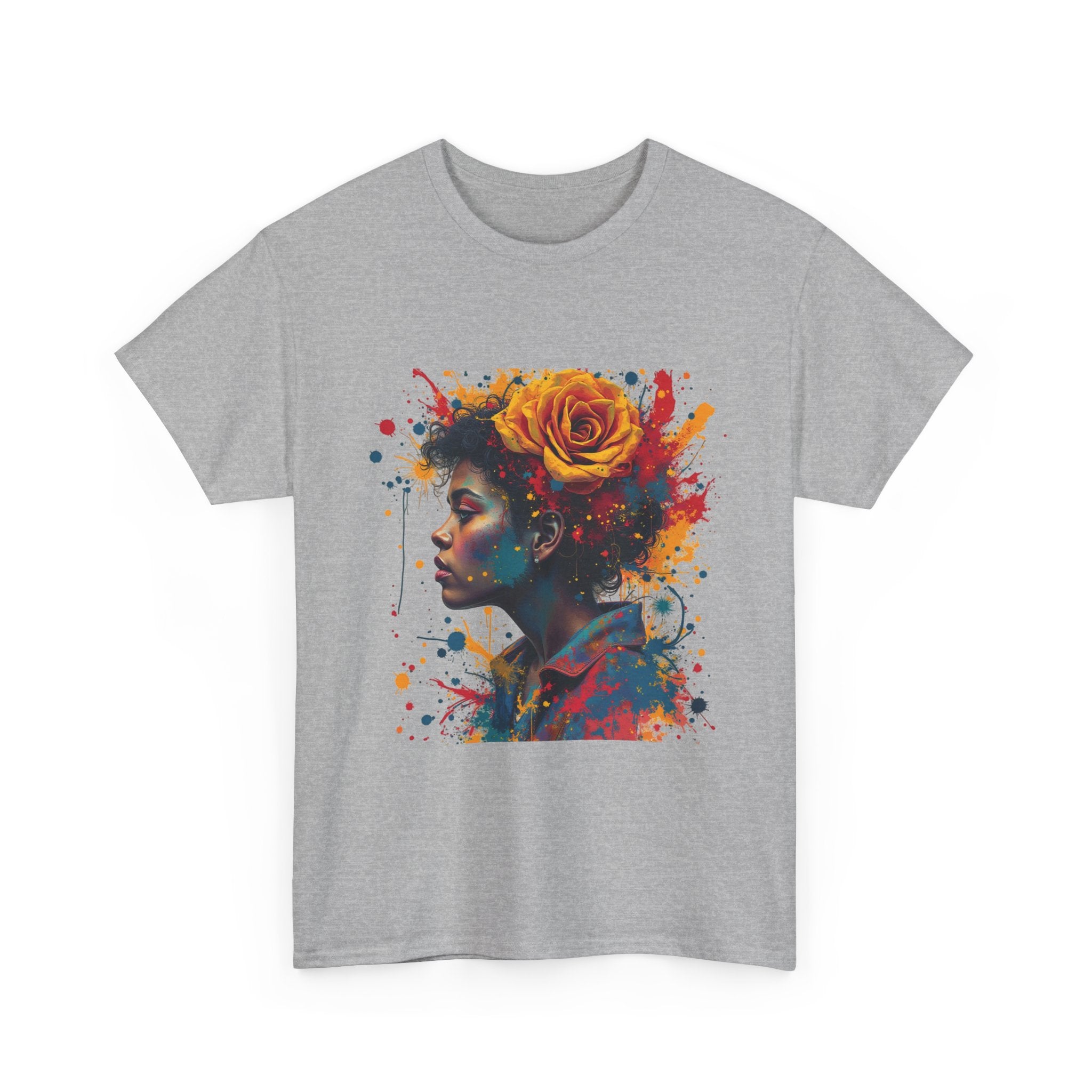 Artistic Floral Portrait T-Shirt