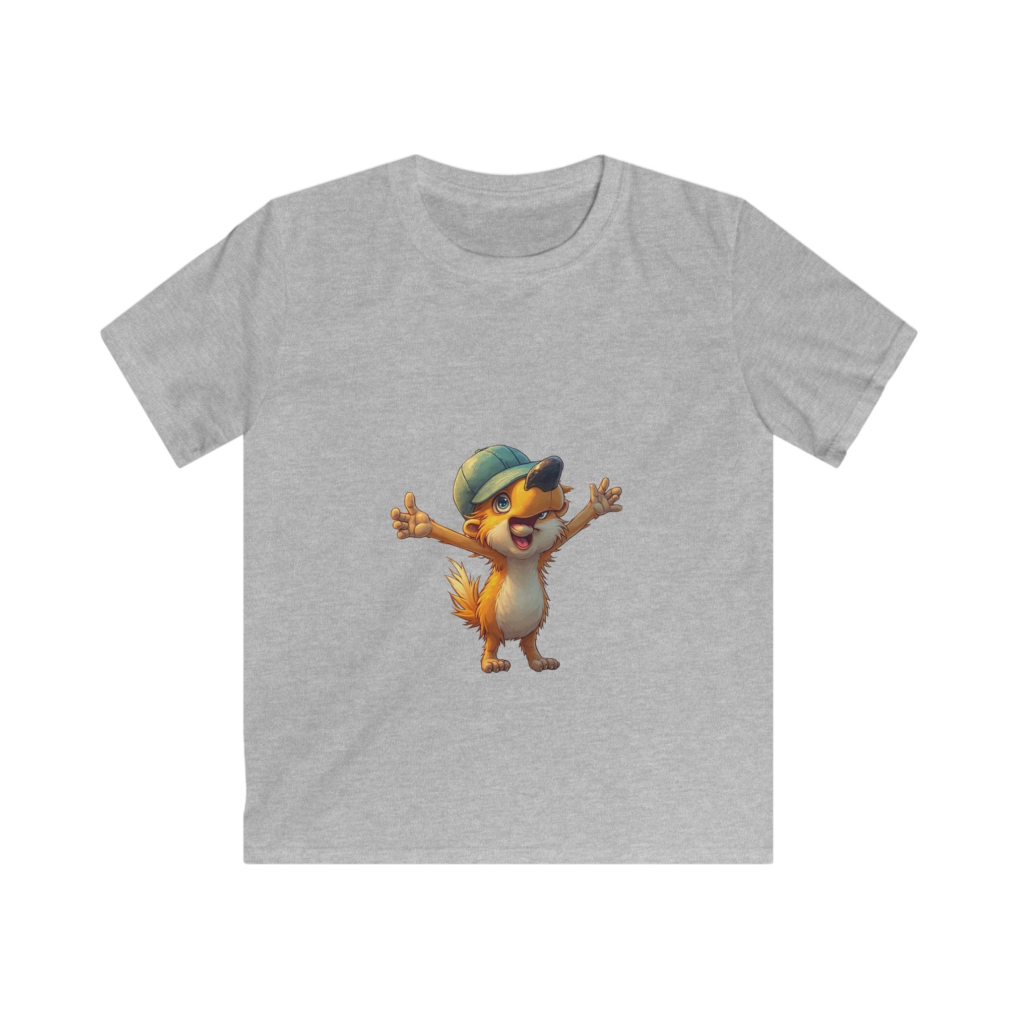 Cute Cartoon Fox in Cap Shirt for Boys & Girls