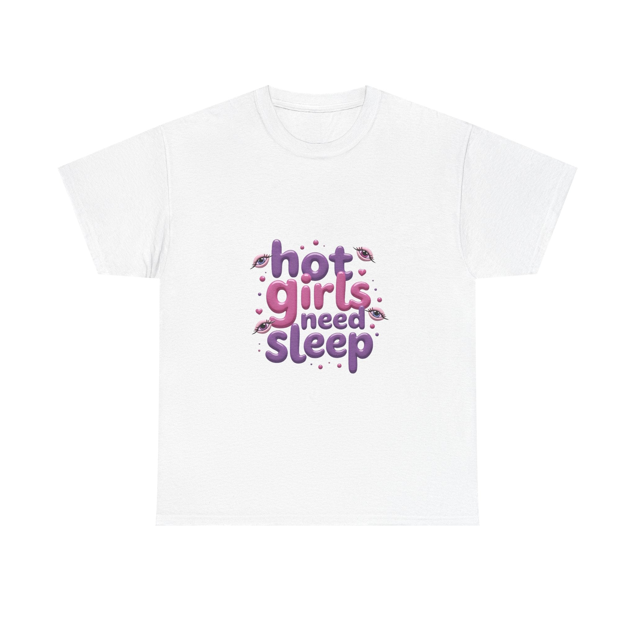'Hot Girls Need Sleep' Cute Retro Typography T-Shirt