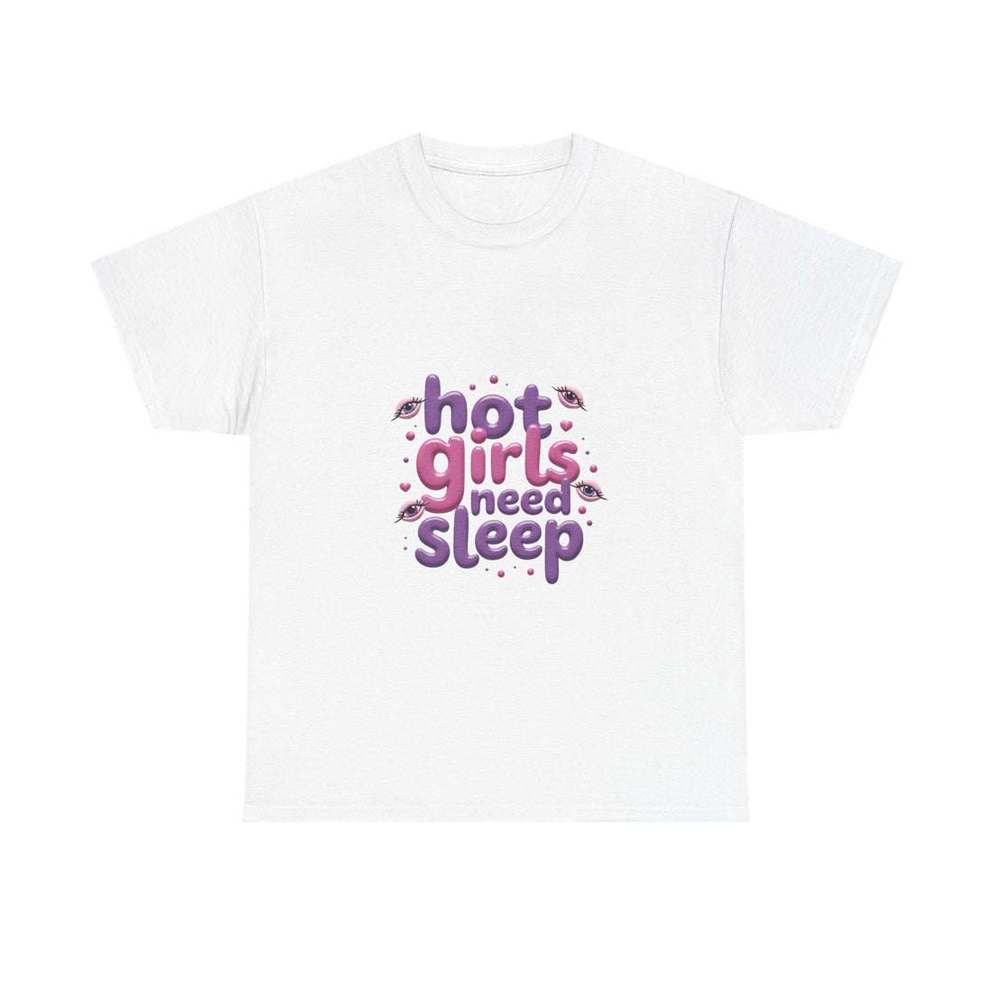 'Hot Girls Need Sleep' Cute Retro Typography T-Shirt