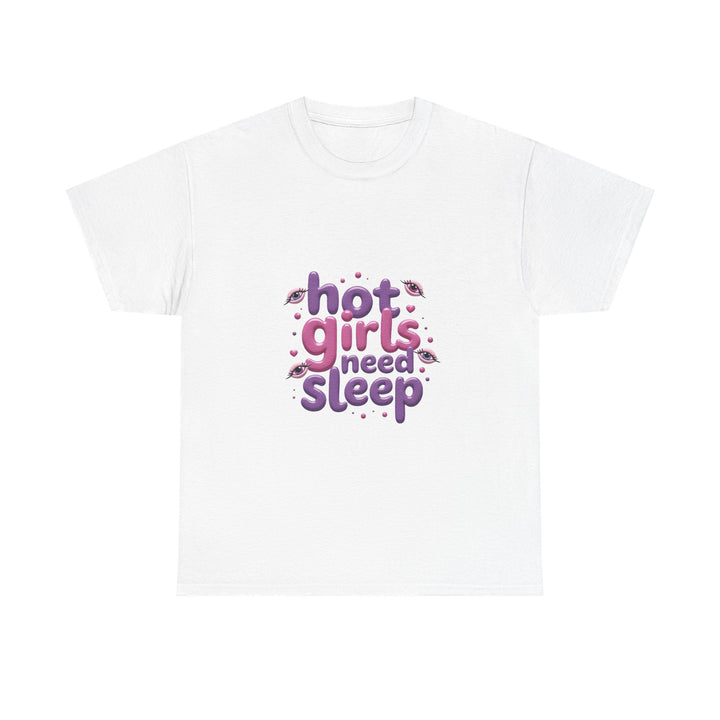 'Hot Girls Need Sleep' Cute Retro Typography T-Shirt