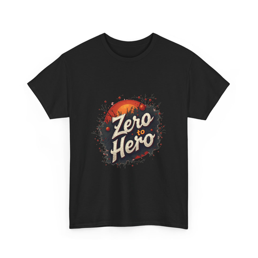 'Zero to Hero' Graphic Retro Sunset Inspirational T-Shirt