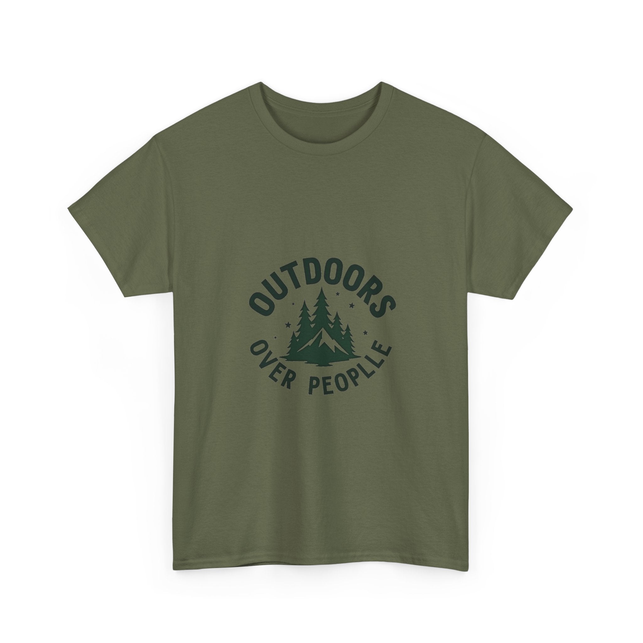 'Outdoors Over People' Nature Graphic T-Shirt
