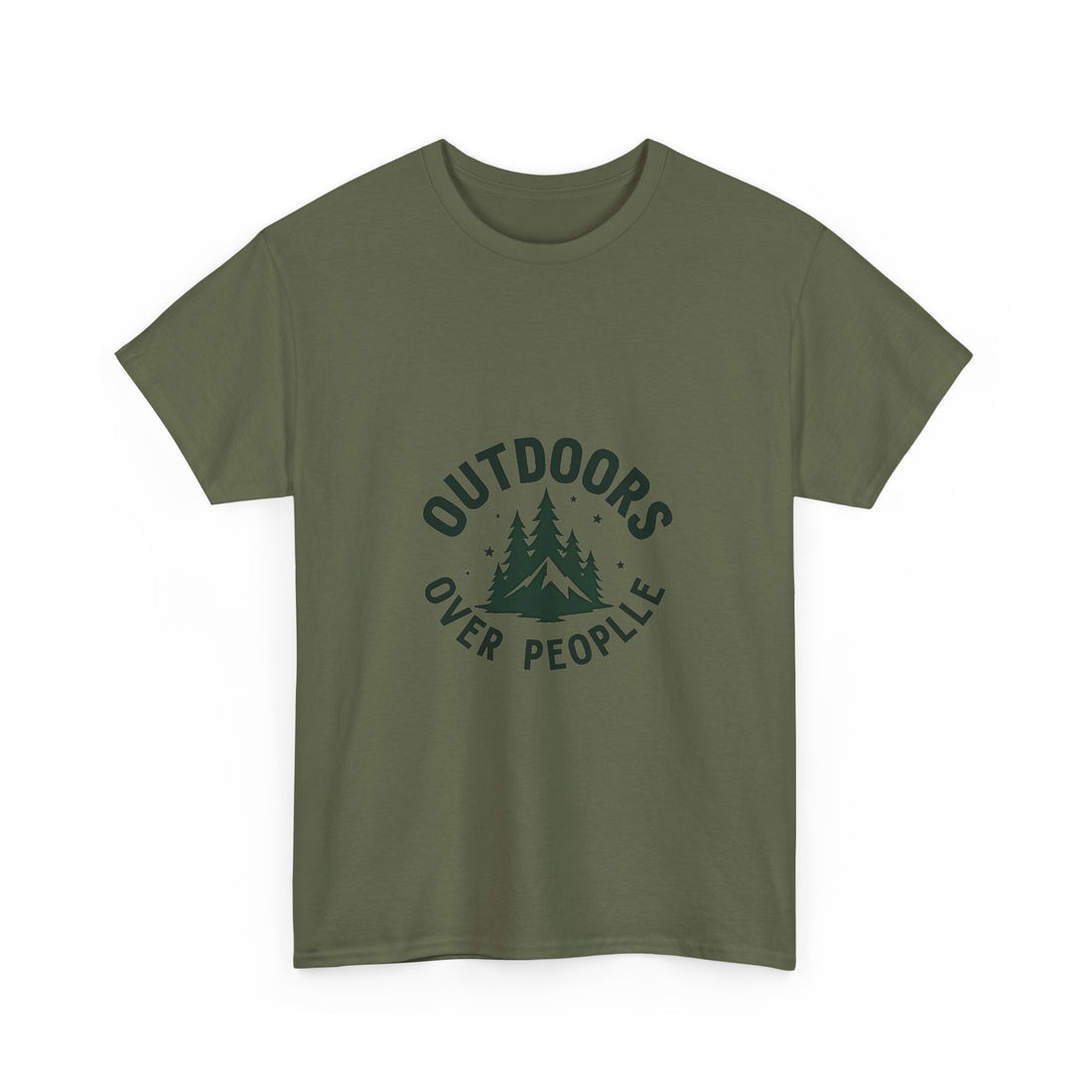'Outdoors Over People' Nature Graphic T-Shirt