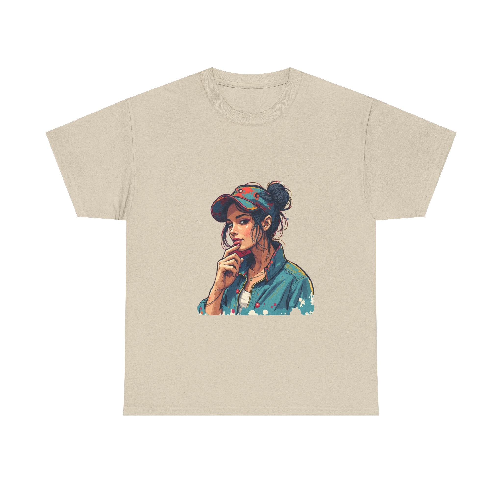 Casual Vintage Girl Portrait T-Shirt