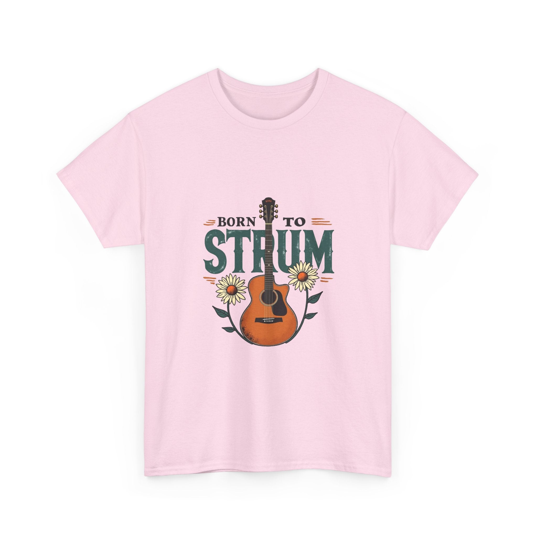 Born to Strum Acoustic Guitar T-Shirt for Musicians & Music Lovers