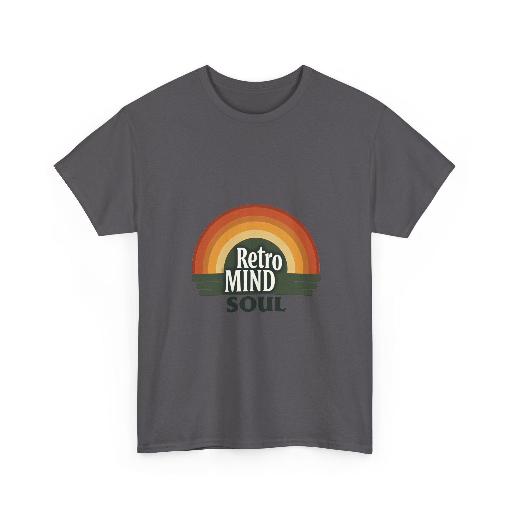 'Retro Mind Soul'  - Vintage Rainbow Graphic T-Shirt