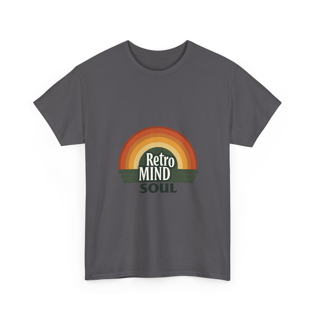 'Retro Mind Soul'  - Vintage Rainbow Graphic T-Shirt