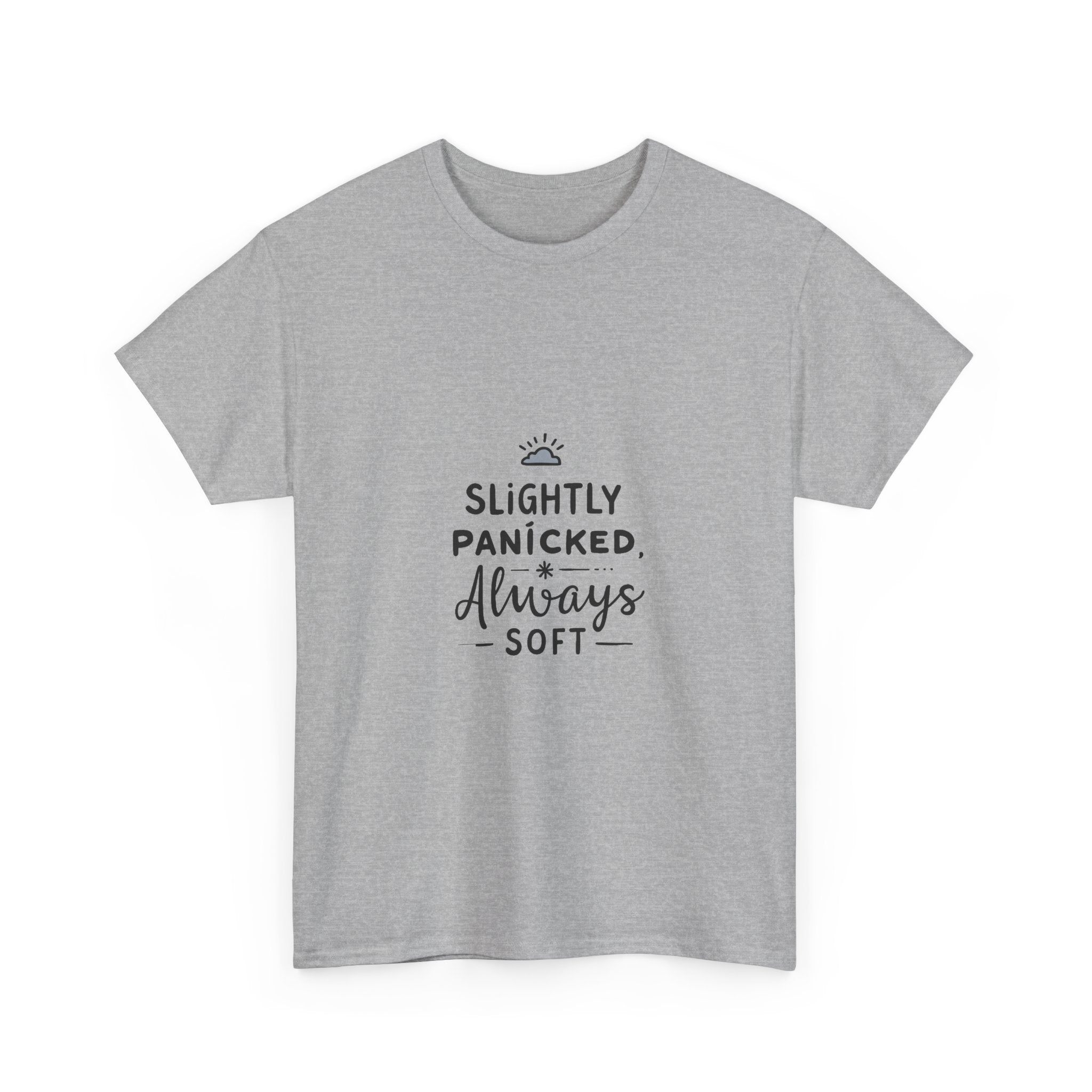 “Slightly Panicked, Always Soft” Minimalist Graphic T-Shirt
