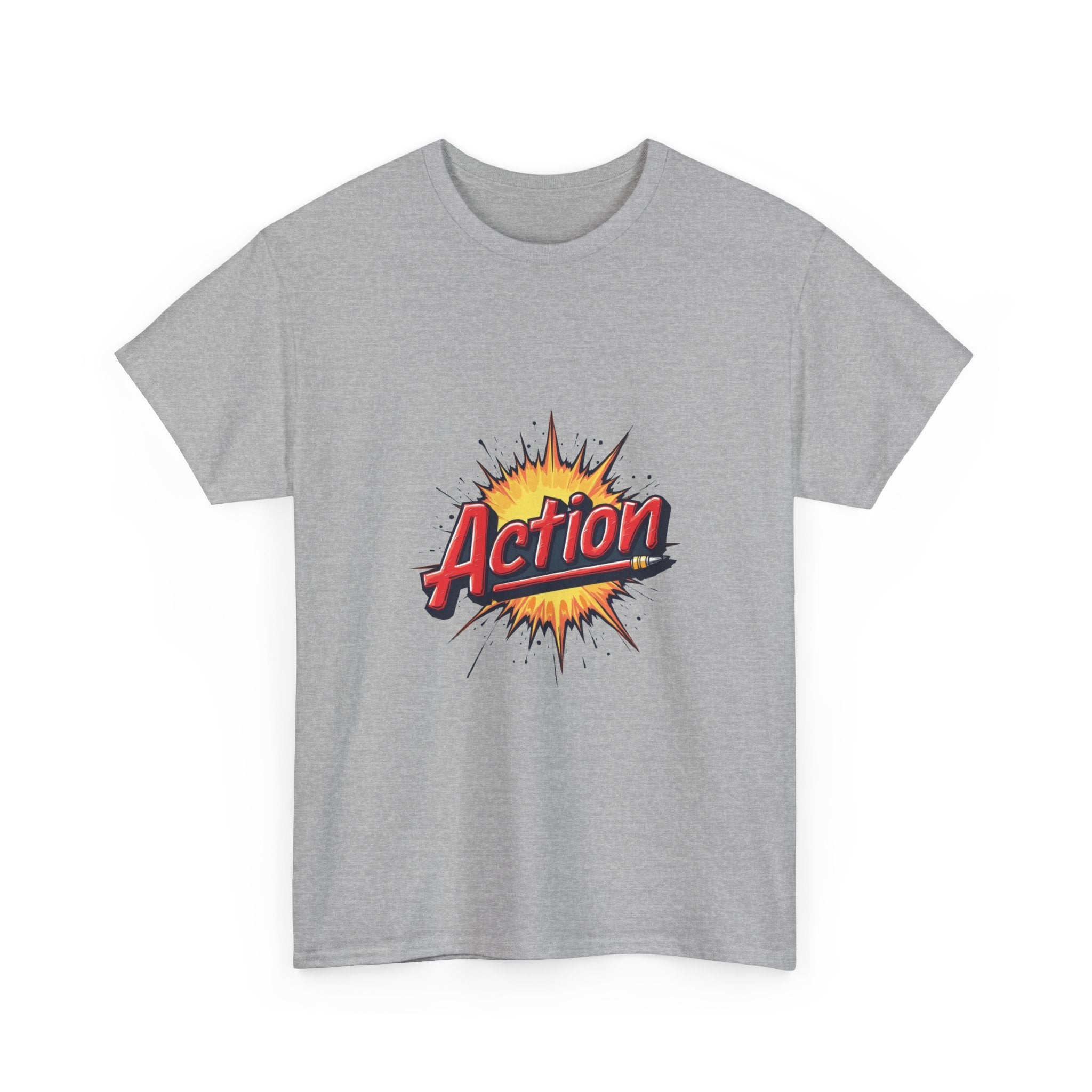 'Action' Graphic Retro Comic Burst T Shirt