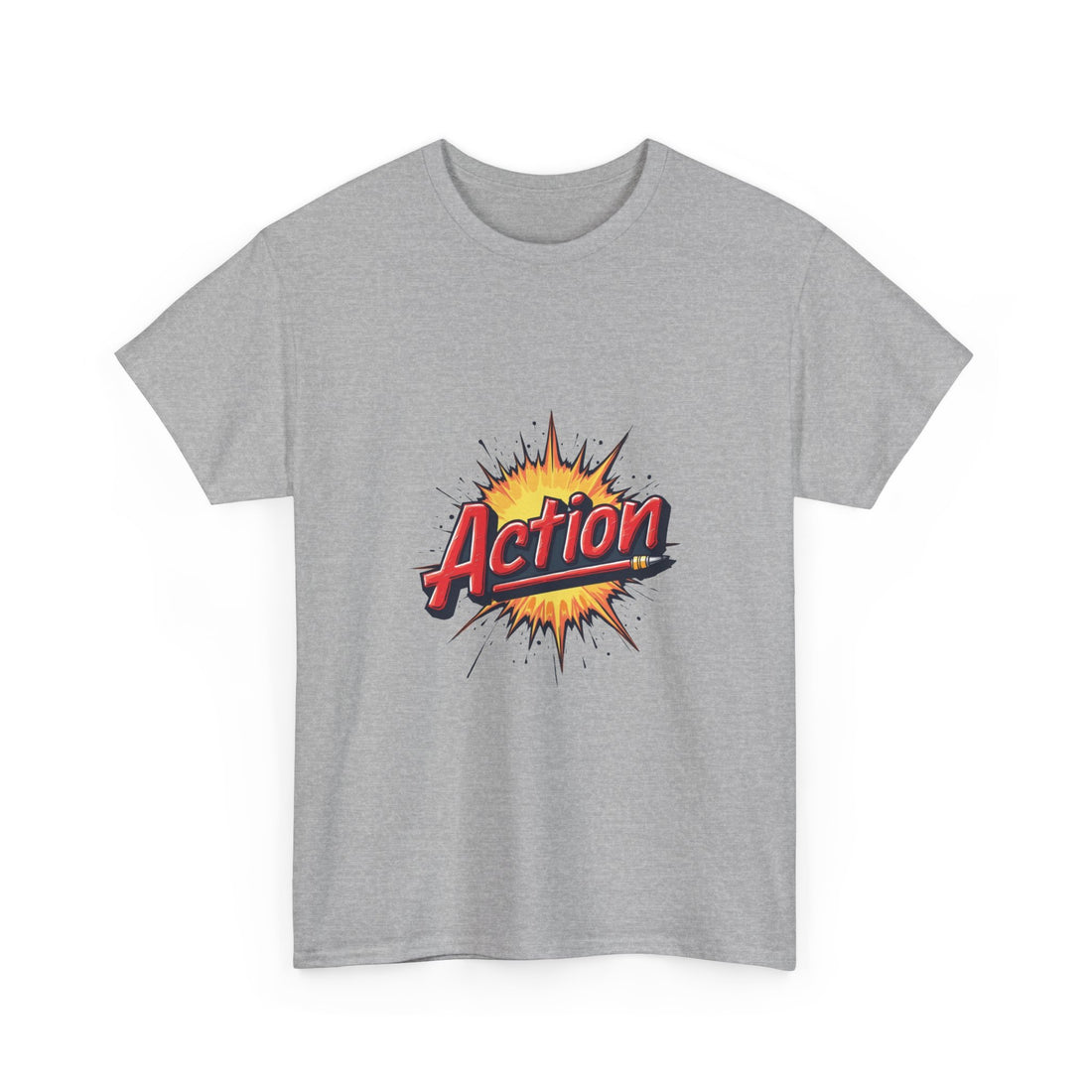 'Action' Graphic Retro Comic Burst T Shirt