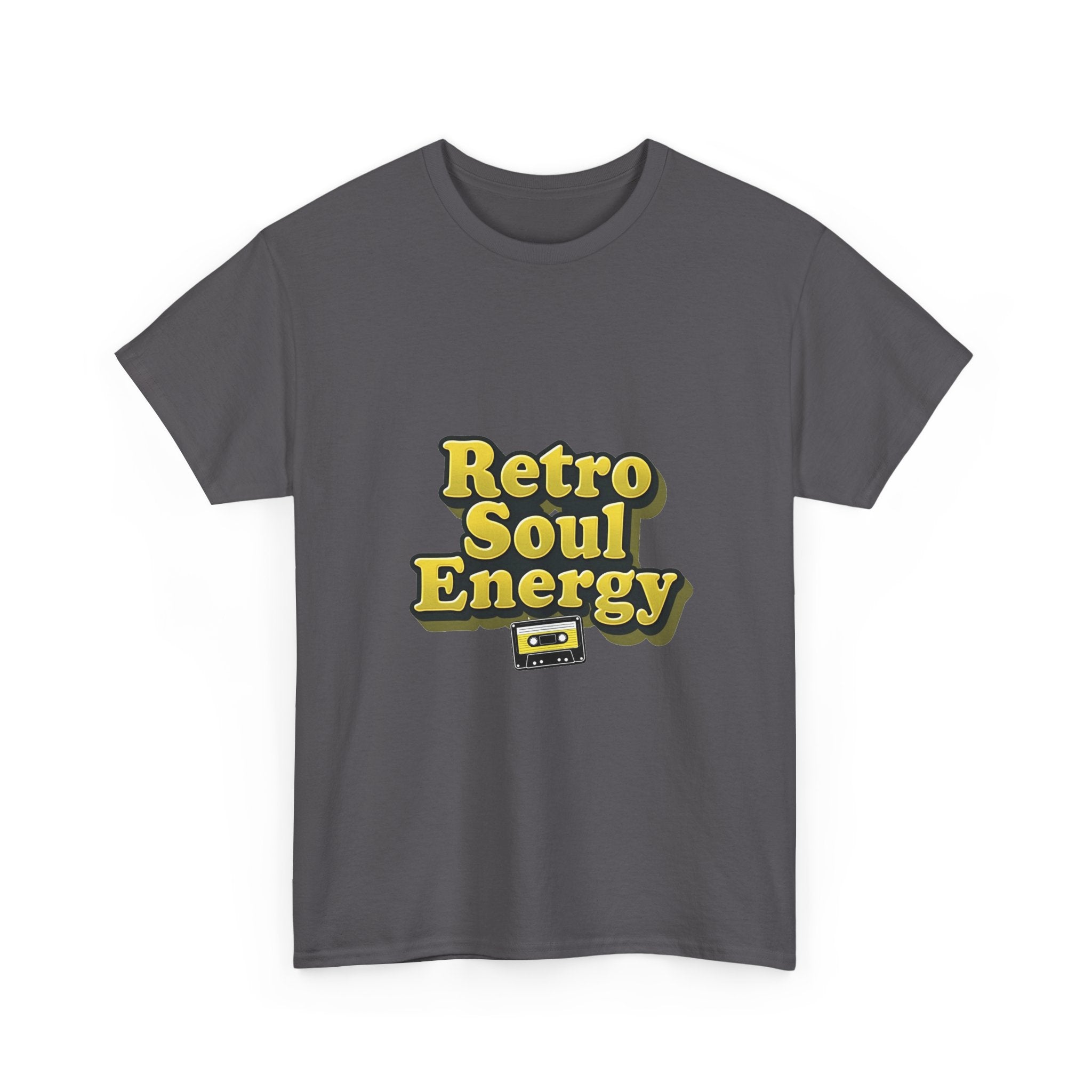 'Retro Soul Energy'  Vintage Vibe Graphic T-Shirt with Cassette Design