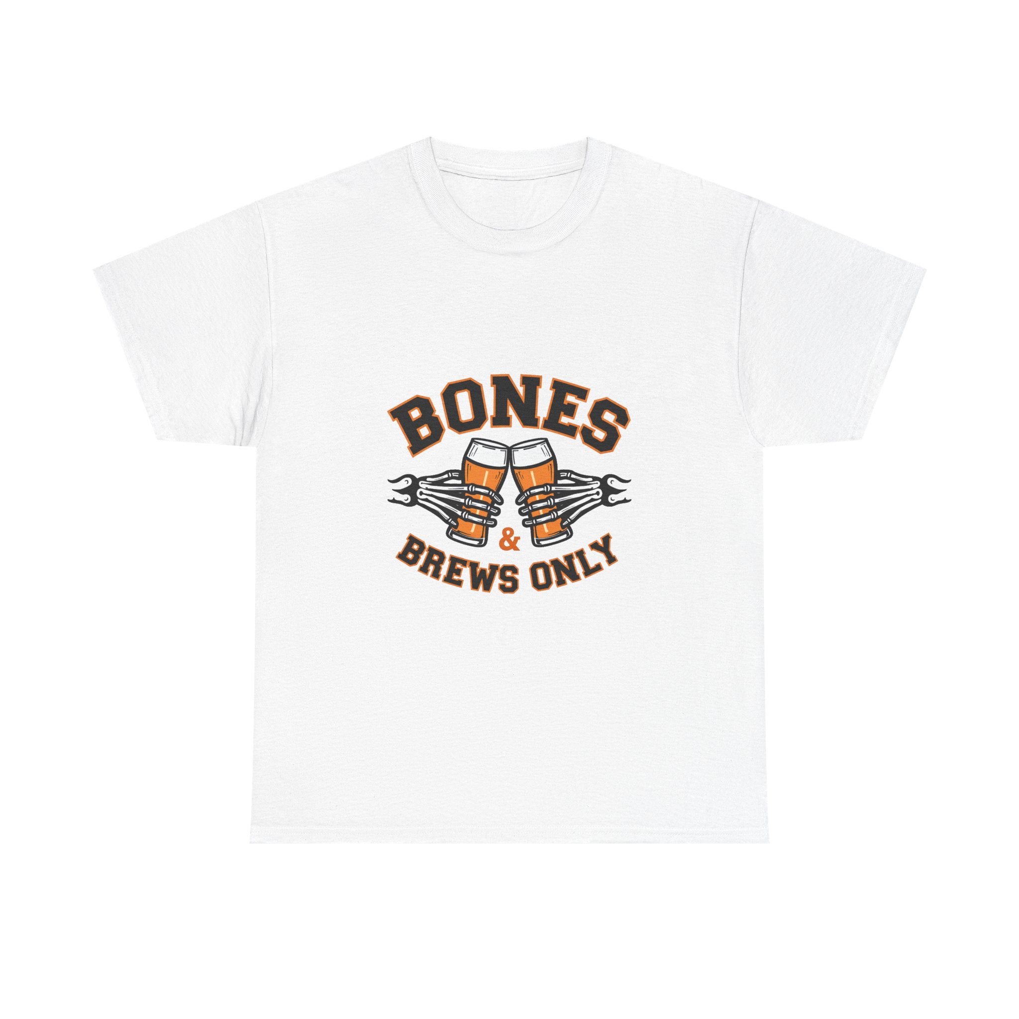'Bones & Brews Only' Skeleton Beer Graphic T-Shirt
