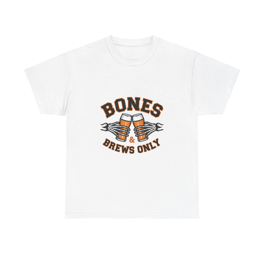 'Bones & Brews Only' Skeleton Beer Graphic T-Shirt