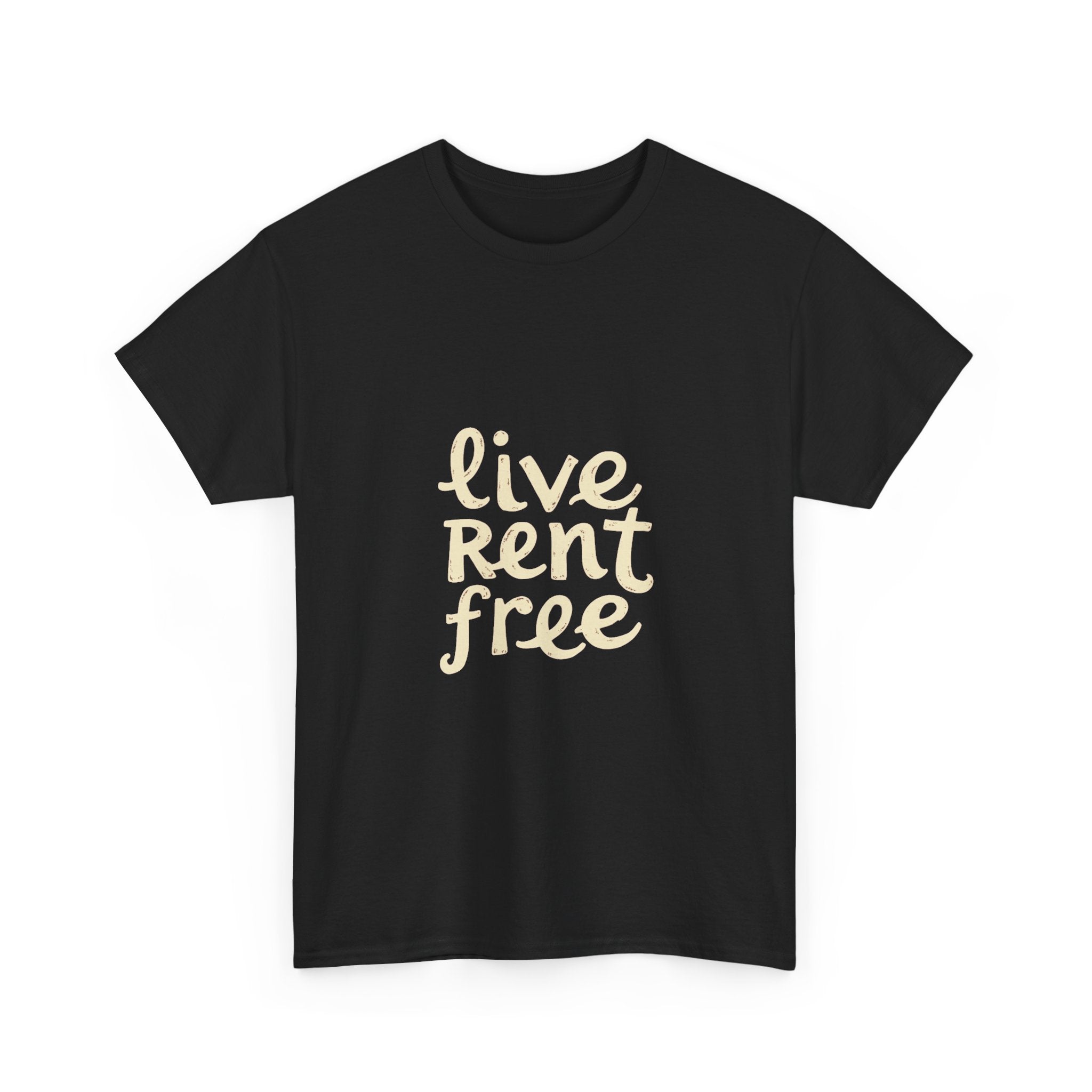 'Live Rent Free' T-Shirt Retro Script Graphic T-Shirt
