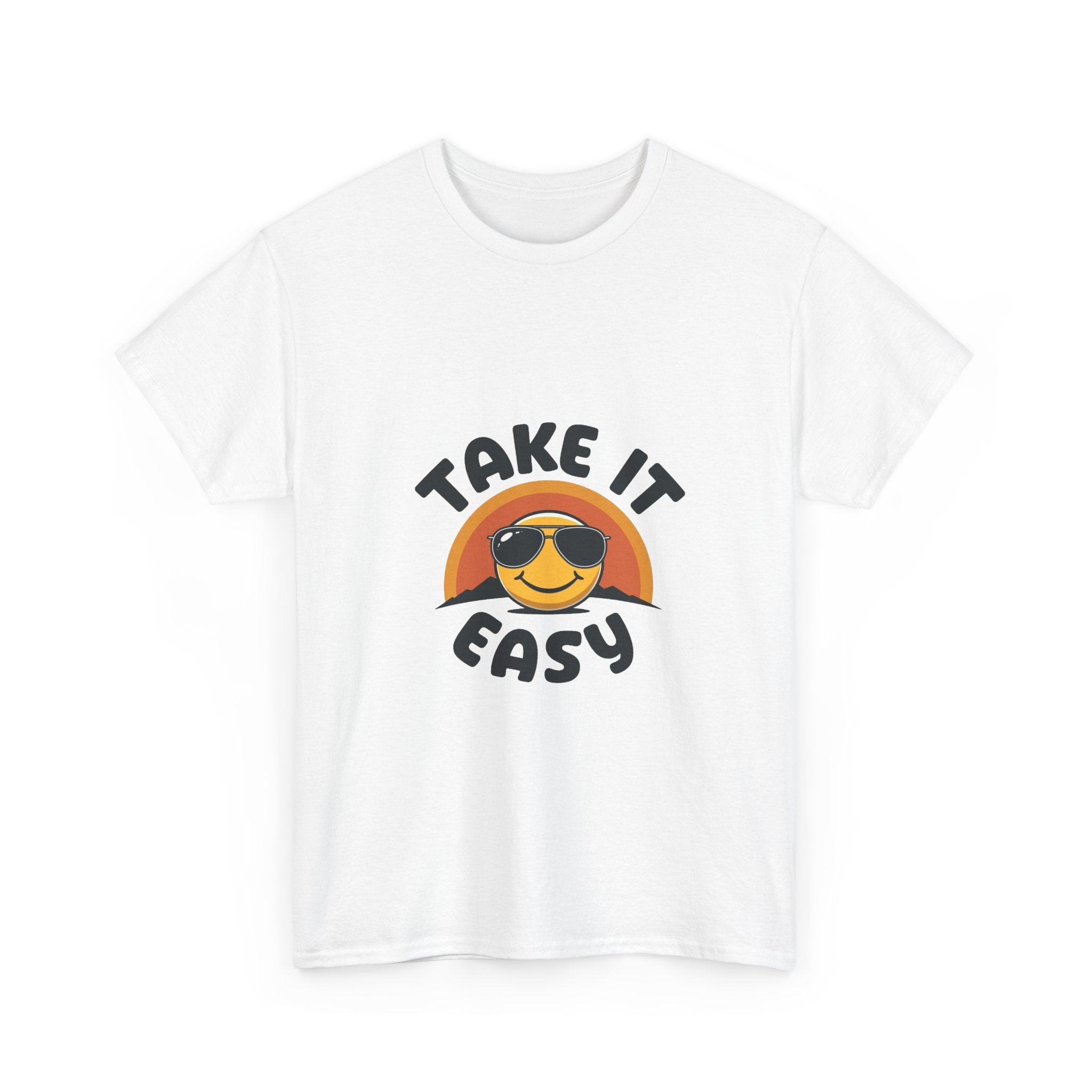 'Take It Easy'  Retro Smiley Sunglasses Graphic T-Shirt